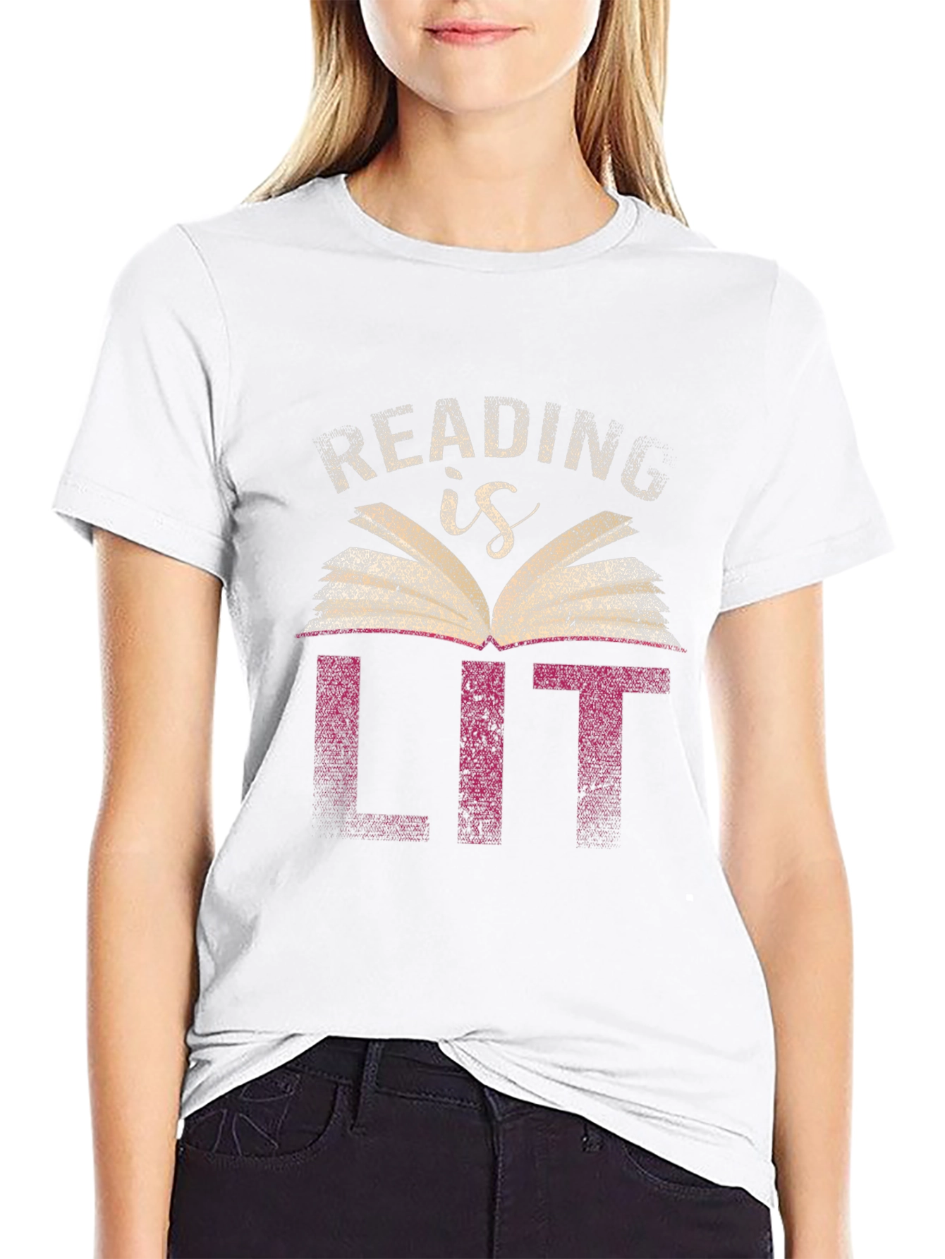 Black Reading is Lit Graphic Tee - Book Lover T-Shirt view 9