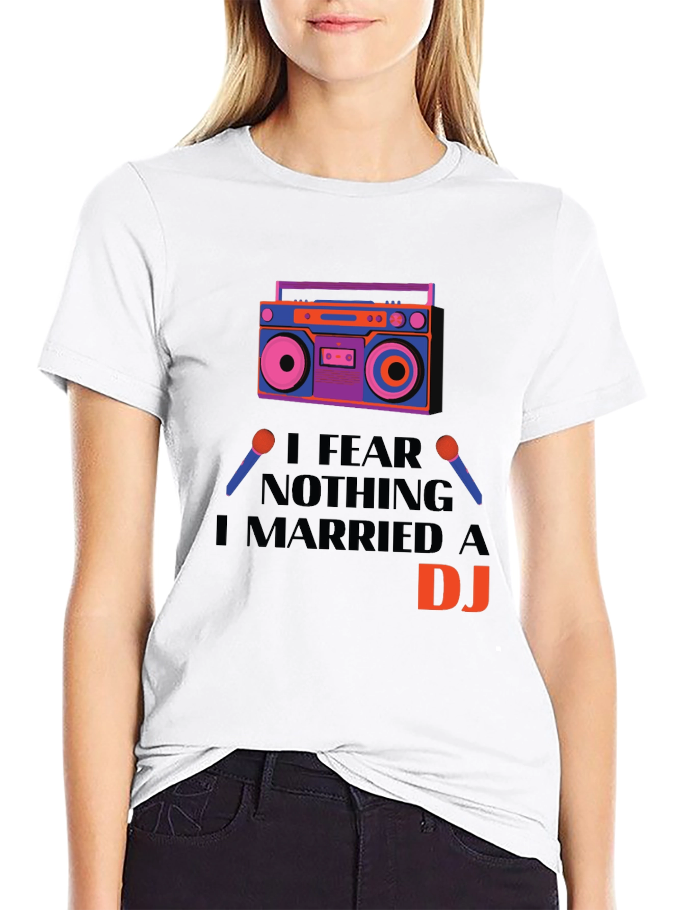 Black I Married a DJ Graphic T-Shirt view 9