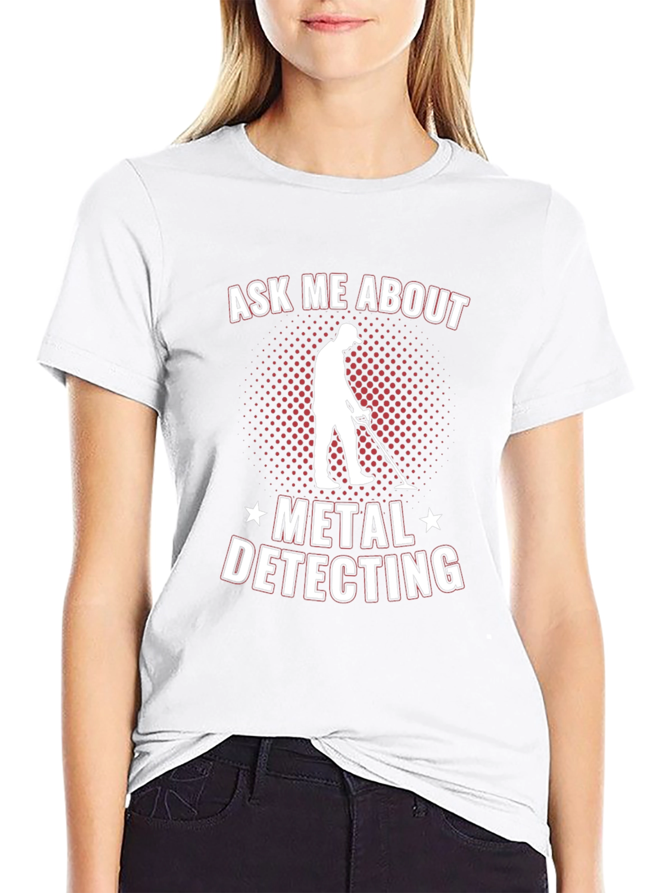 Black Ask Me About Metal Detecting T-Shirt view 9