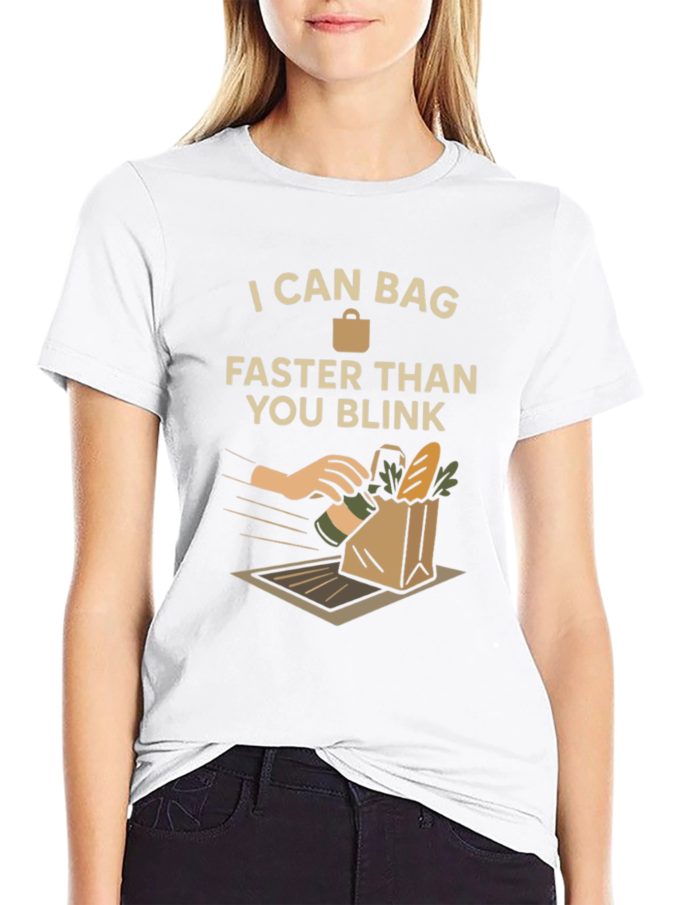 Black I Can Bag Faster T-Shirt view 9