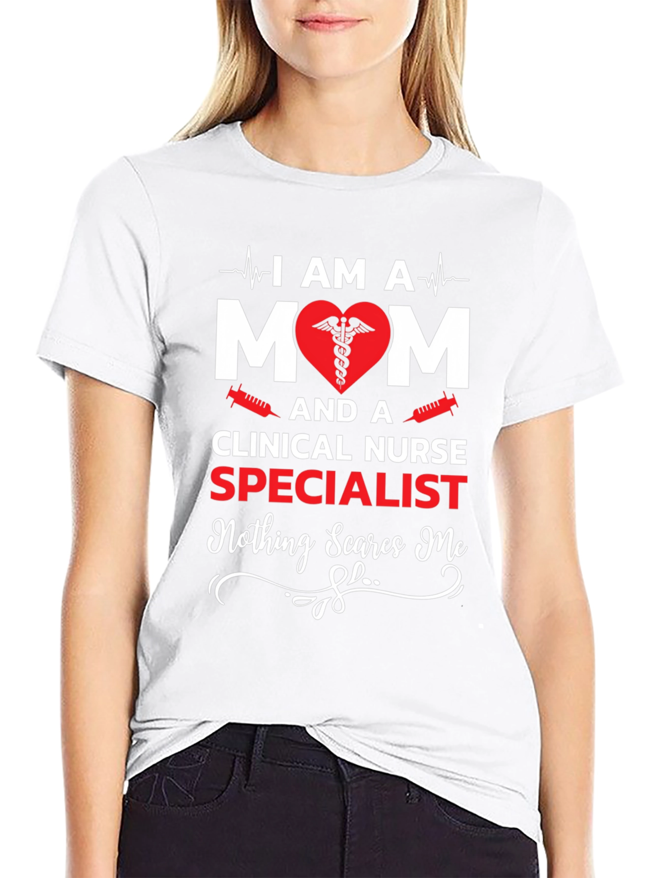 Black I Am A Mom & Clinical Nurse Specialist T-Shirt view 9
