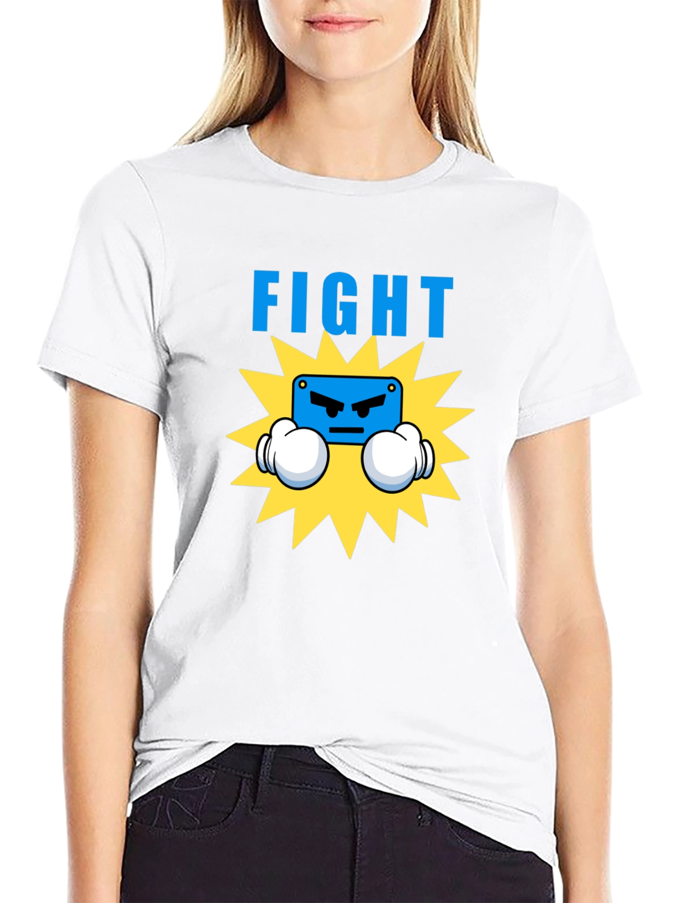 Black Fight Graphic T-Shirt - Boxing Cartoon Design view 9