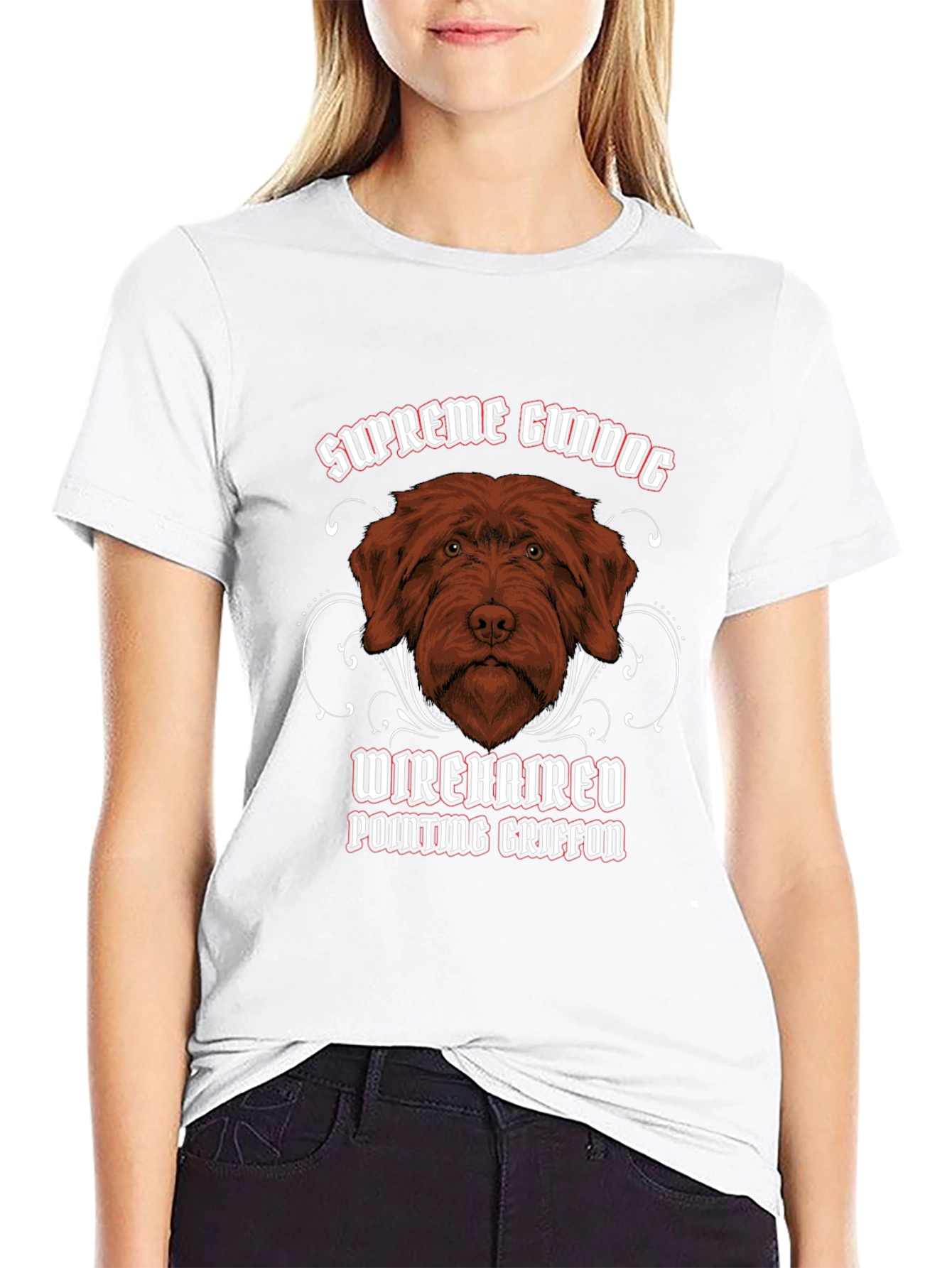 Black Supreme Gundog Wirehaired Pointing Griffon T-Shirt view 9