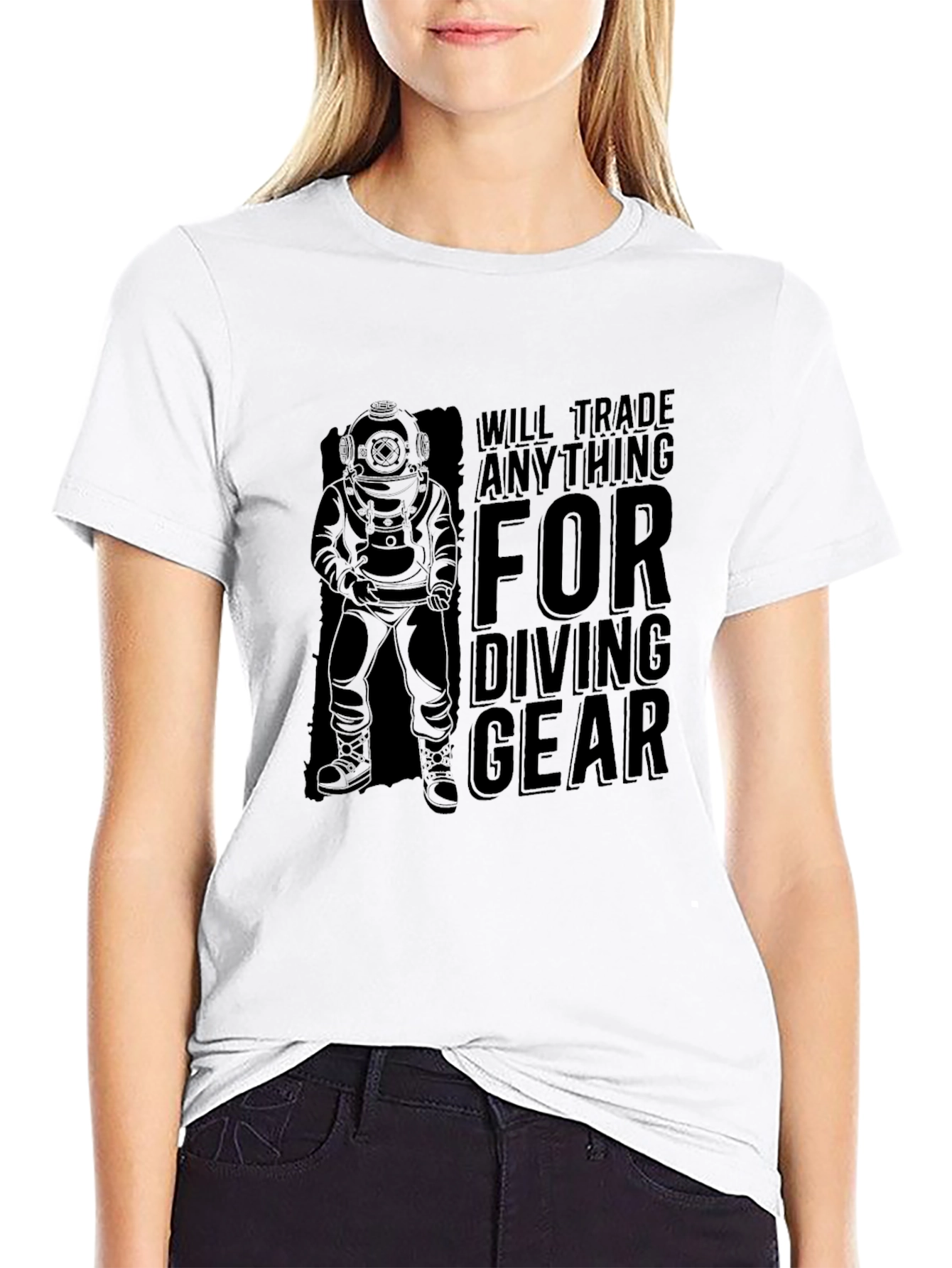 Black Diving Gear T-Shirt - Dive Enthusiast Apparel view 9