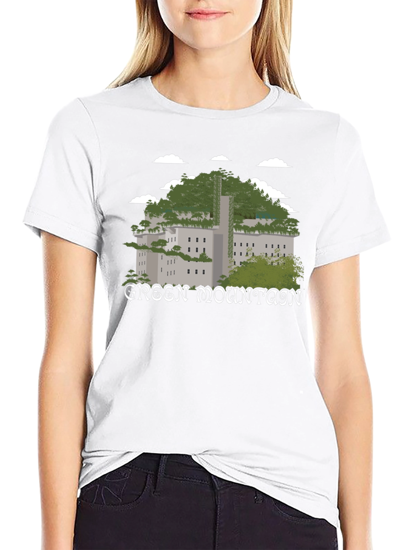 Black Green Mountain Graphic T-Shirt - Nature Inspired Tee view 9