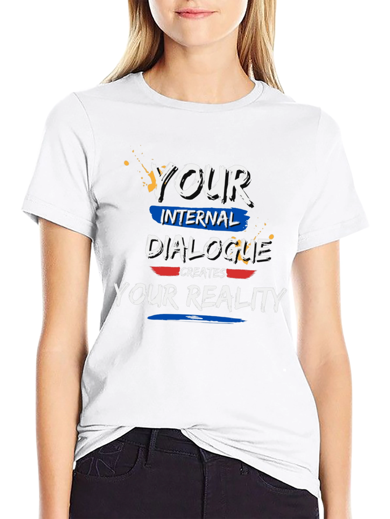 Black Dialogue Creates Reality Graphic Tee view 9