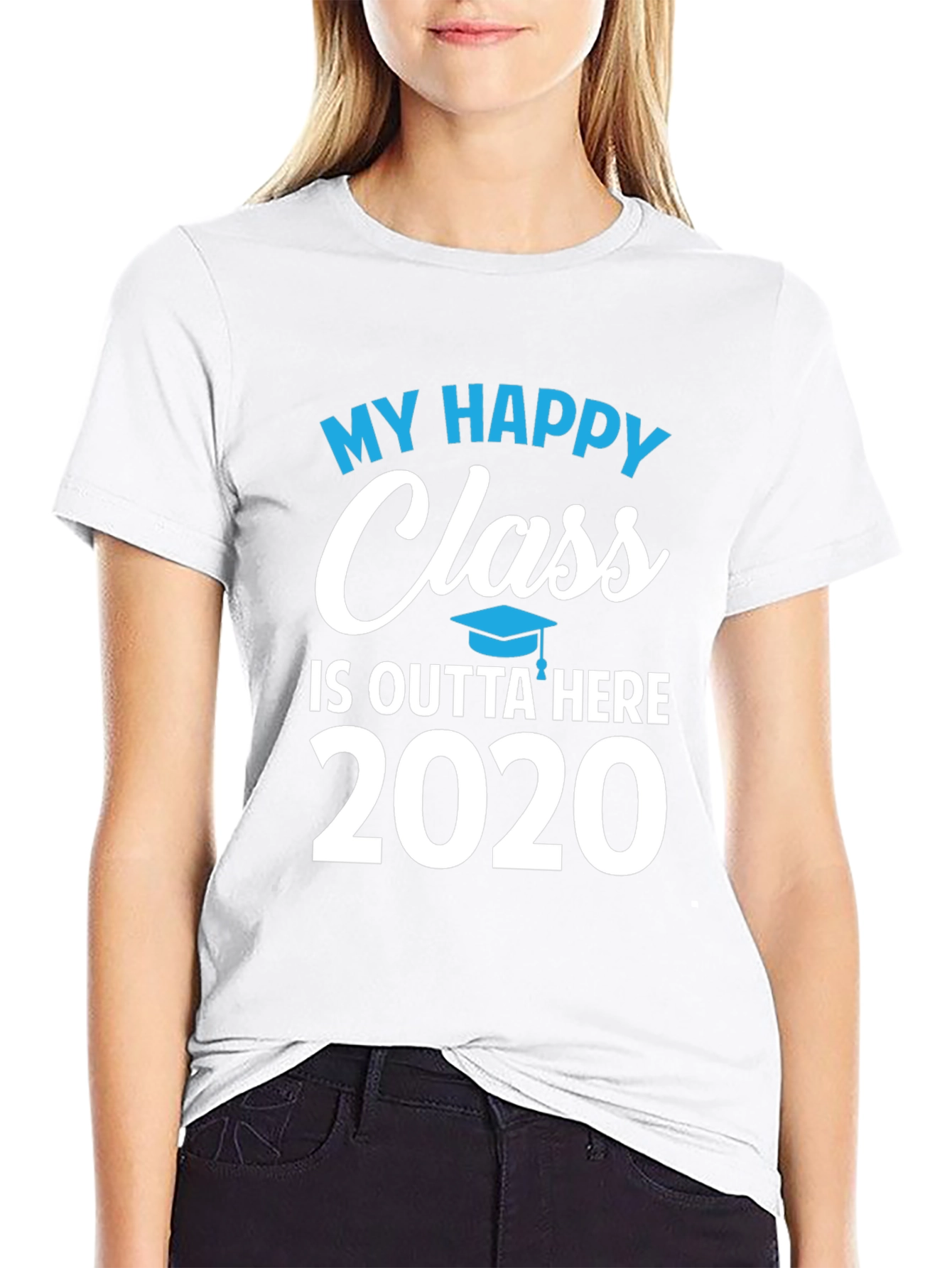 Black My Happy Class 2020 Graduation T-Shirt view 9