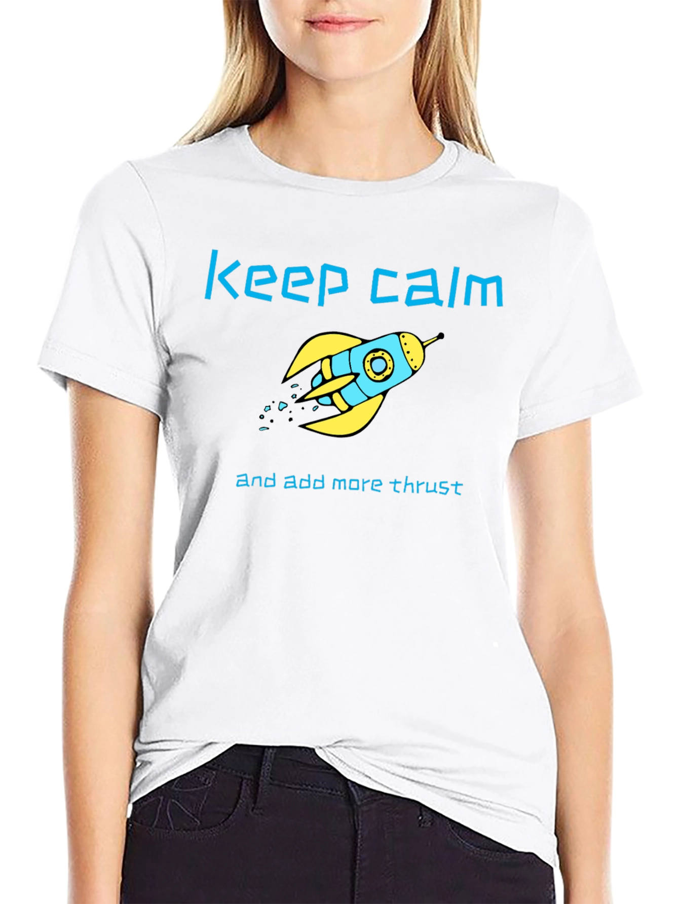 Black Keep Calm Rocket T-Shirt view 9