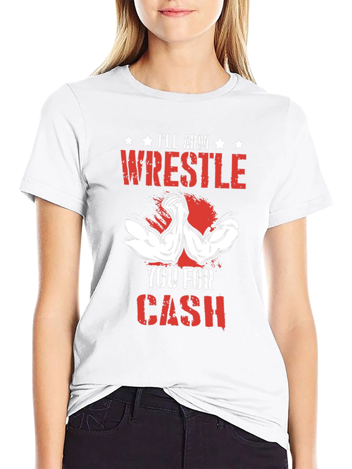 Black Arm Wrestling T-Shirt - I'll Wrestle You For Cash view 9