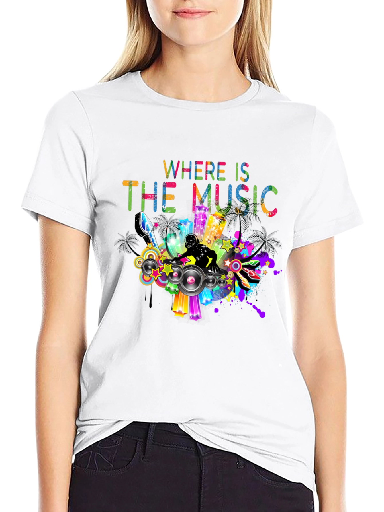 Black Where is the Music DJ Graphic Tee view 9