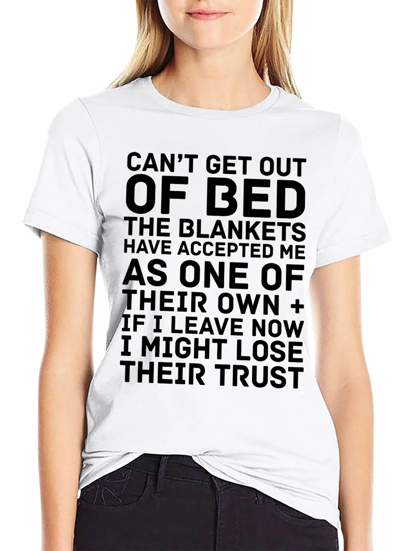 Black Can't Get Out of Bed Funny Graphic T-Shirt view 9