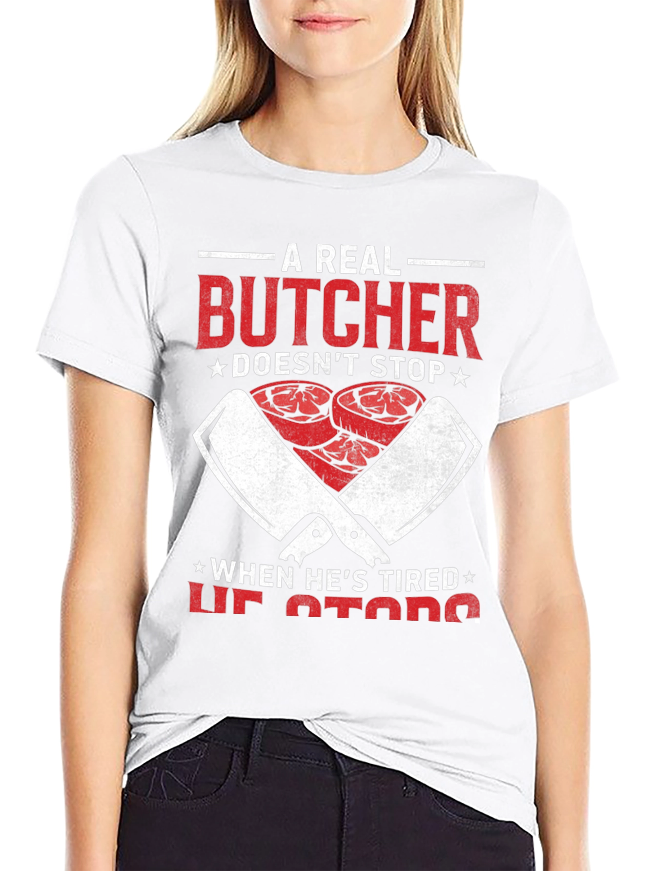 Black A Real Butcher Graphic Tee view 9