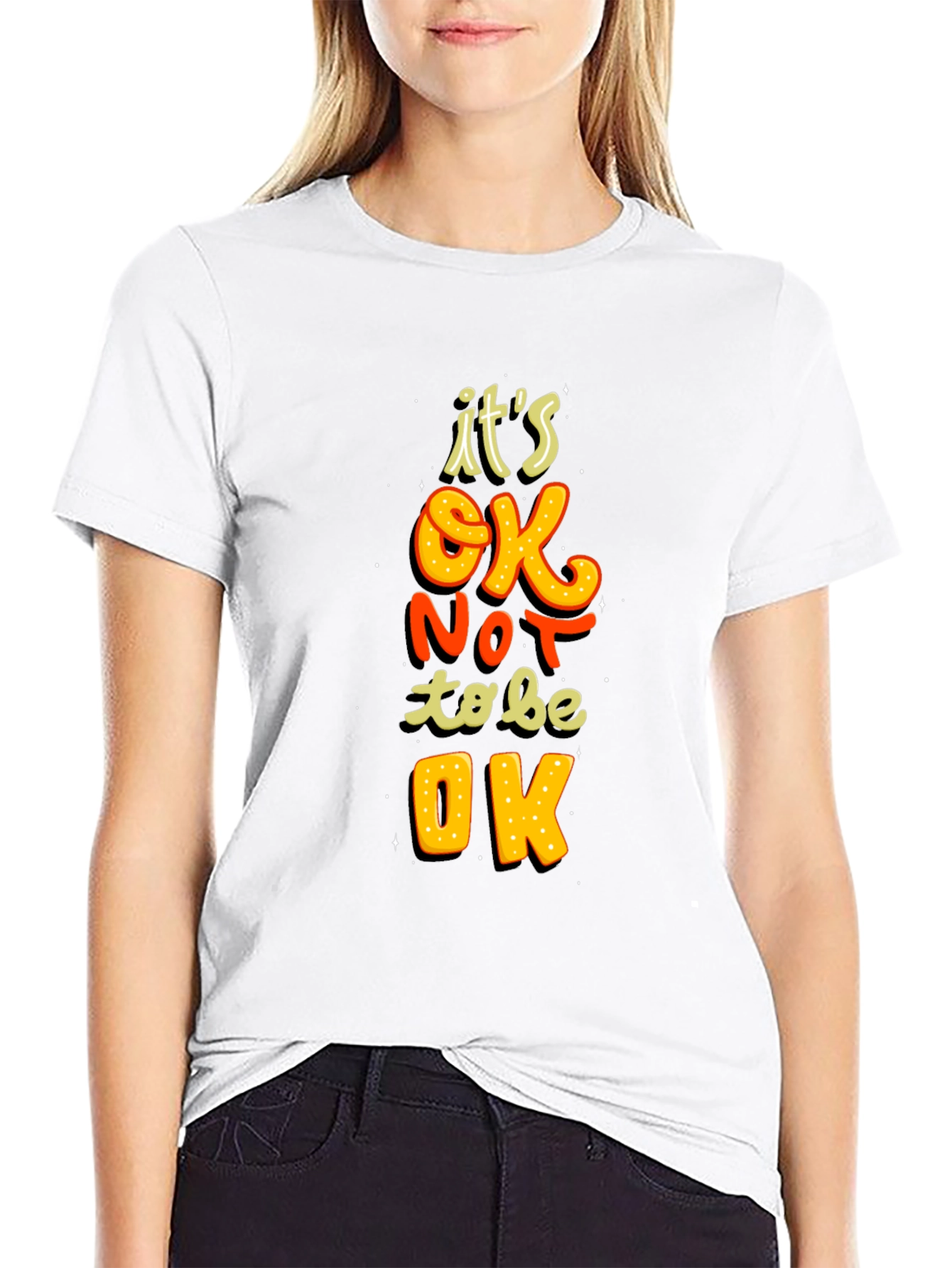 Black It's OK to Not Be OK Graphic Tee view 9