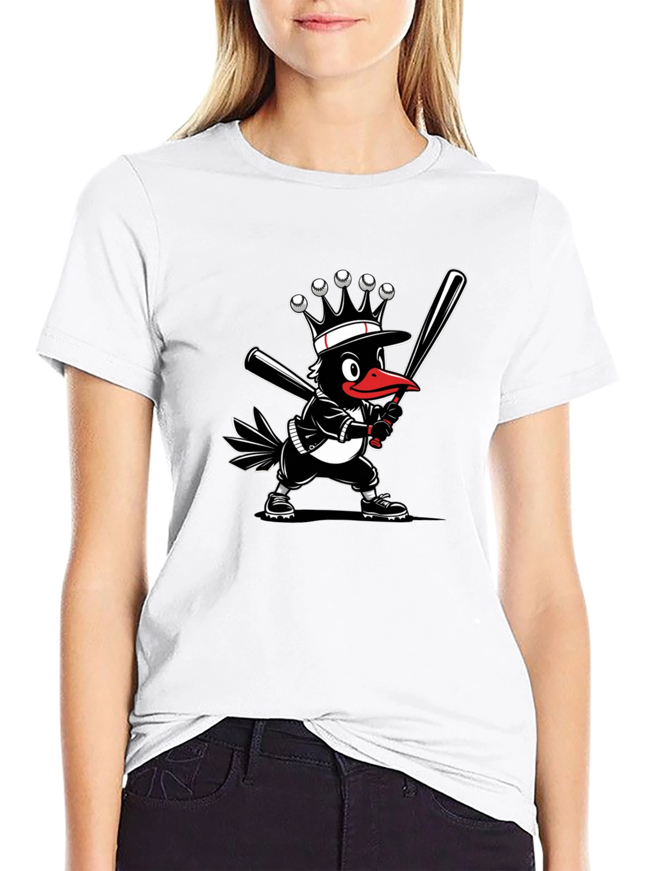 Black Baseball Crow T-Shirt view 9