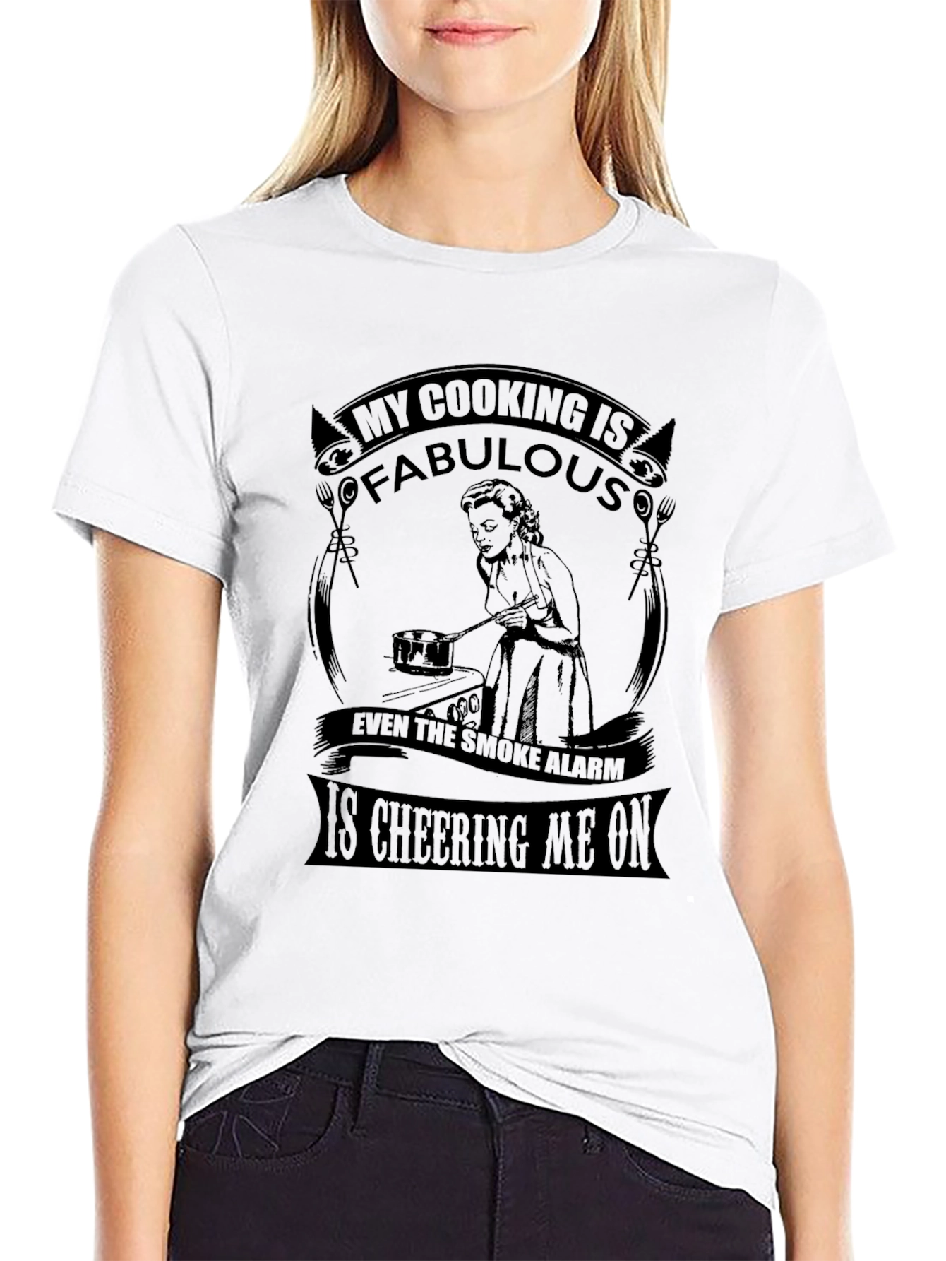 Black Funny Cooking T-Shirt - My Cooking is Fabulous view 9