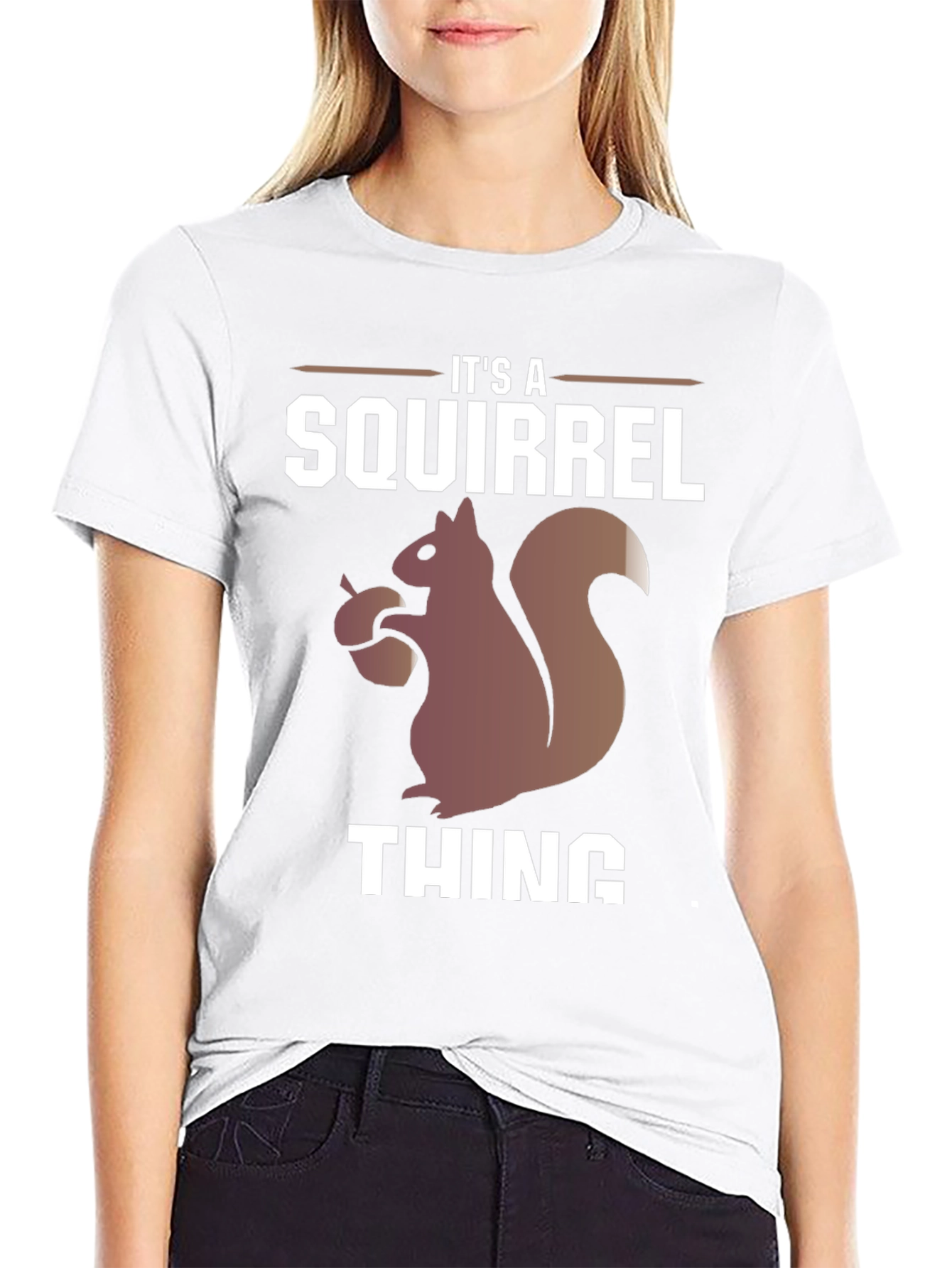 Black It's A Squirrel Thing Graphic Tee view 9