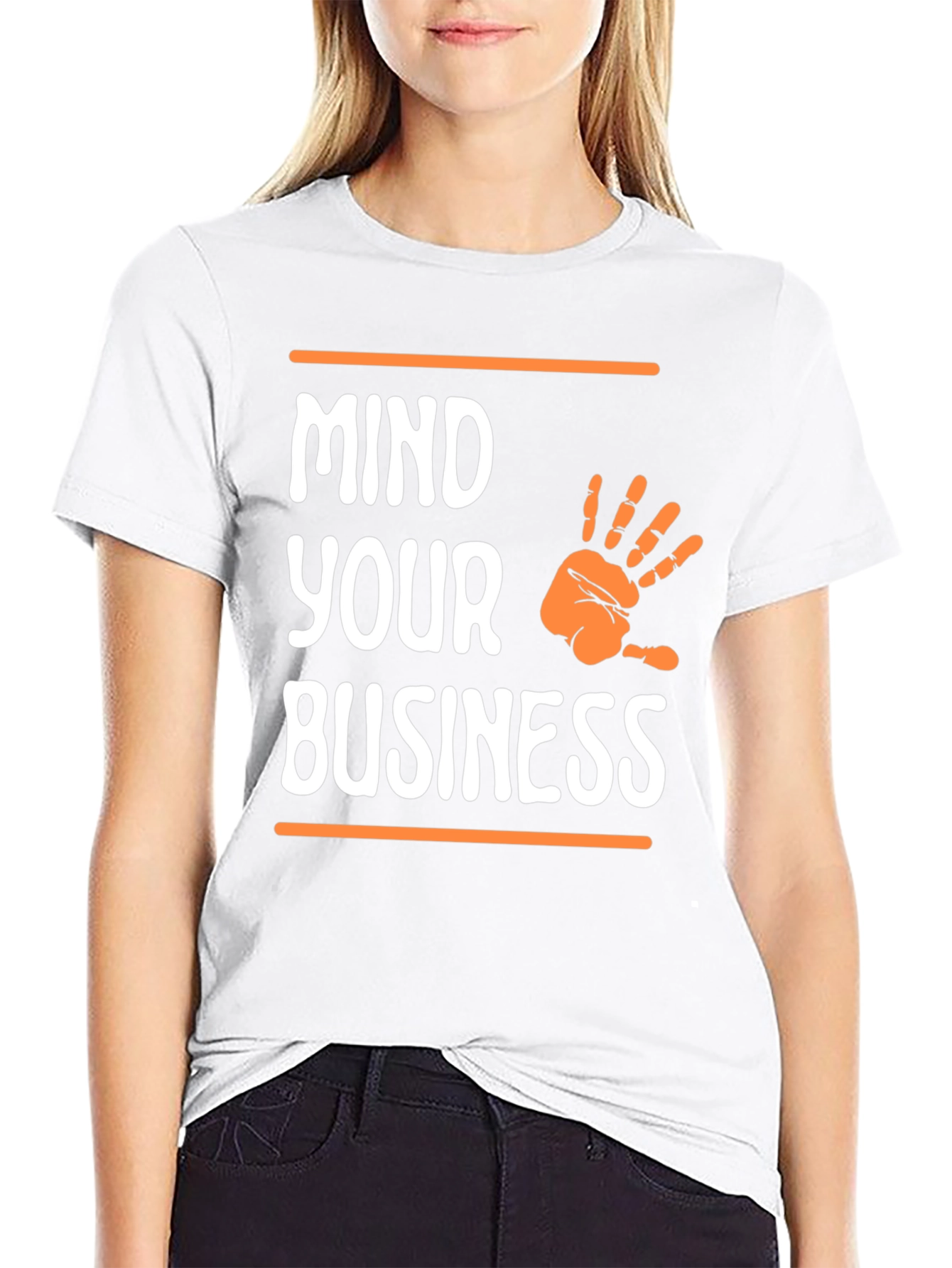 Black Mind Your Business Graphic Tee - Black Casual T-Shirt view 9