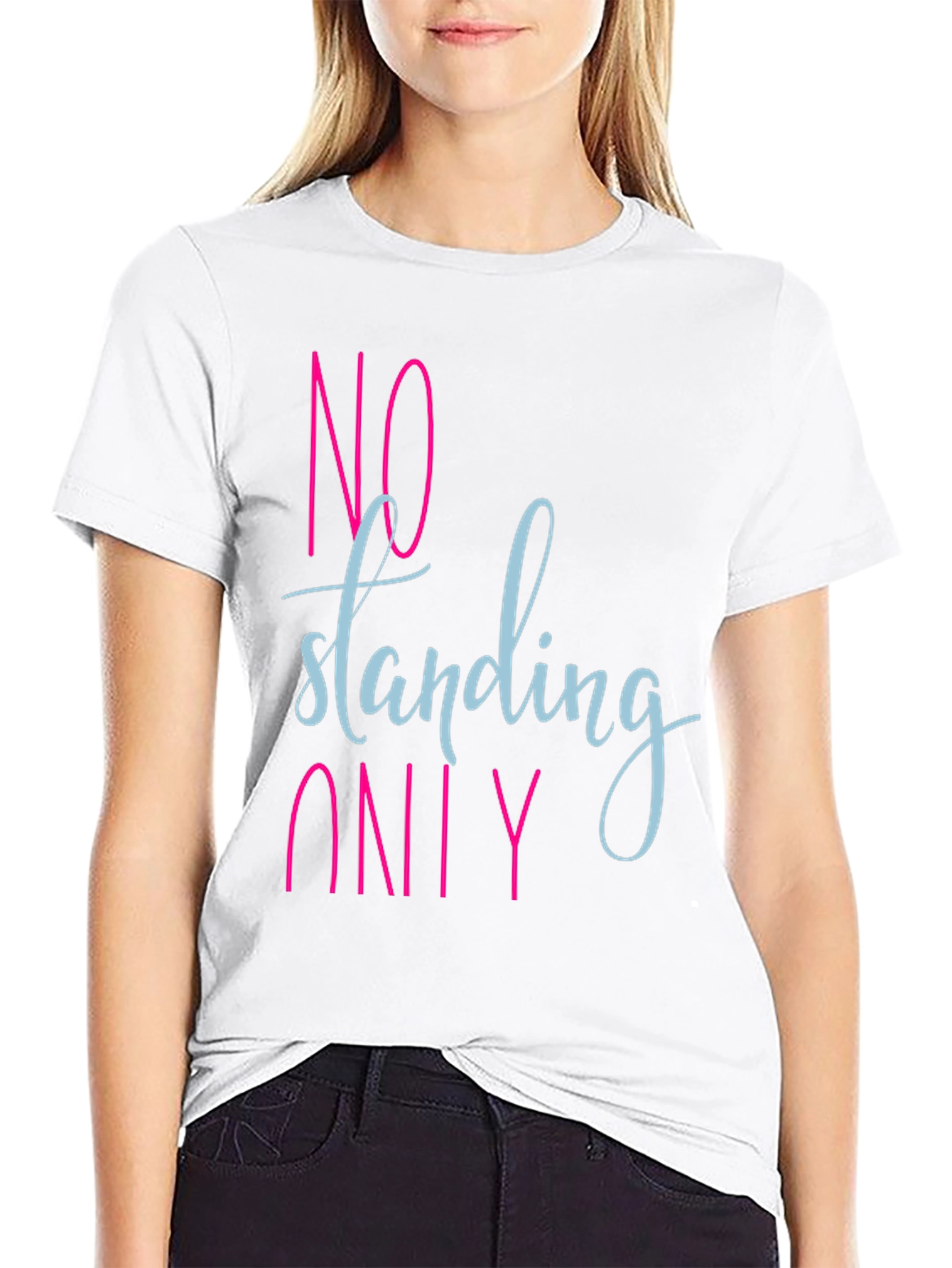 Black No Standing Only T-Shirt - Funny Slogan Tee view 9