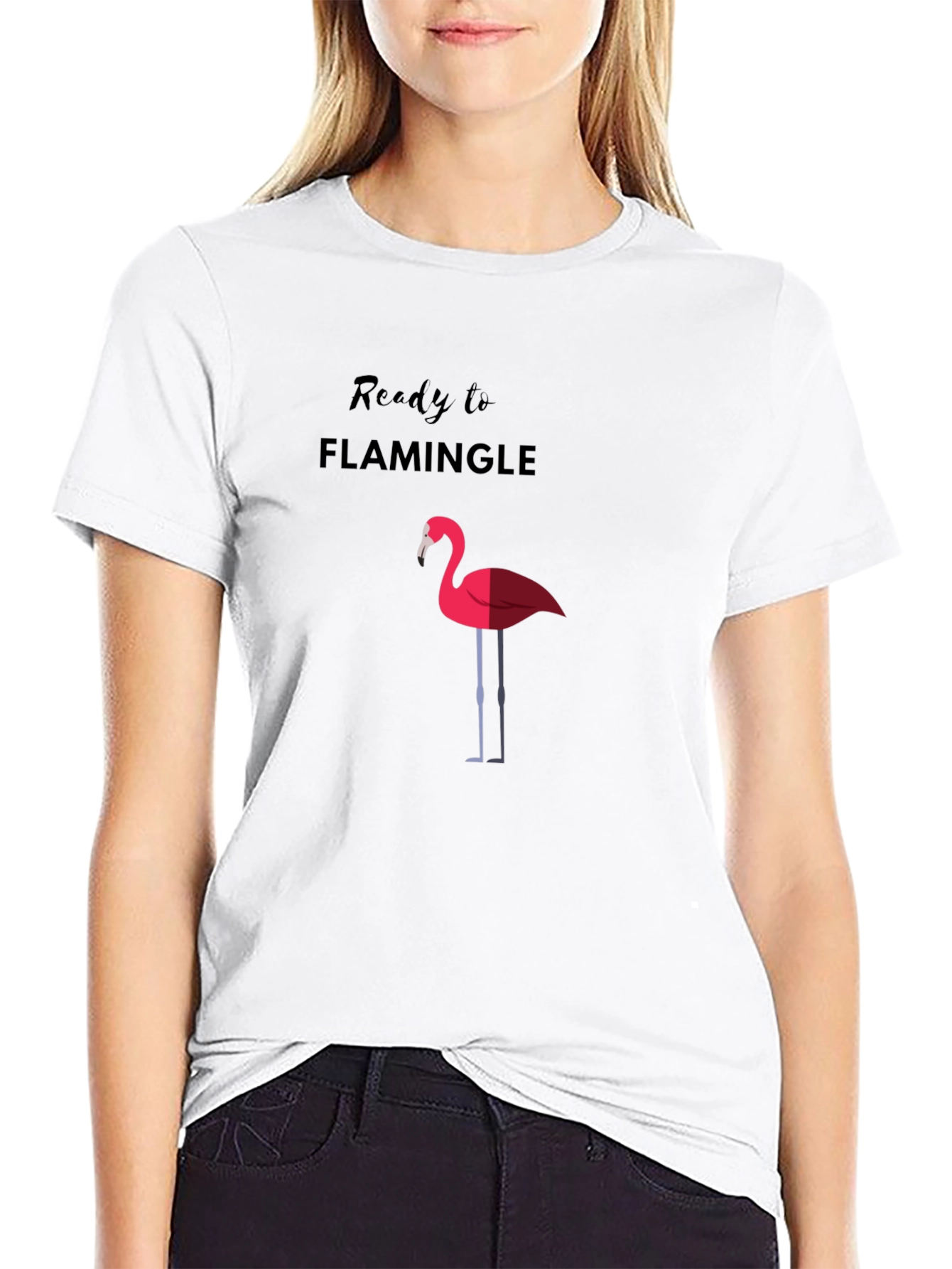 Black Ready to Flamingle Graphic Tee view 9