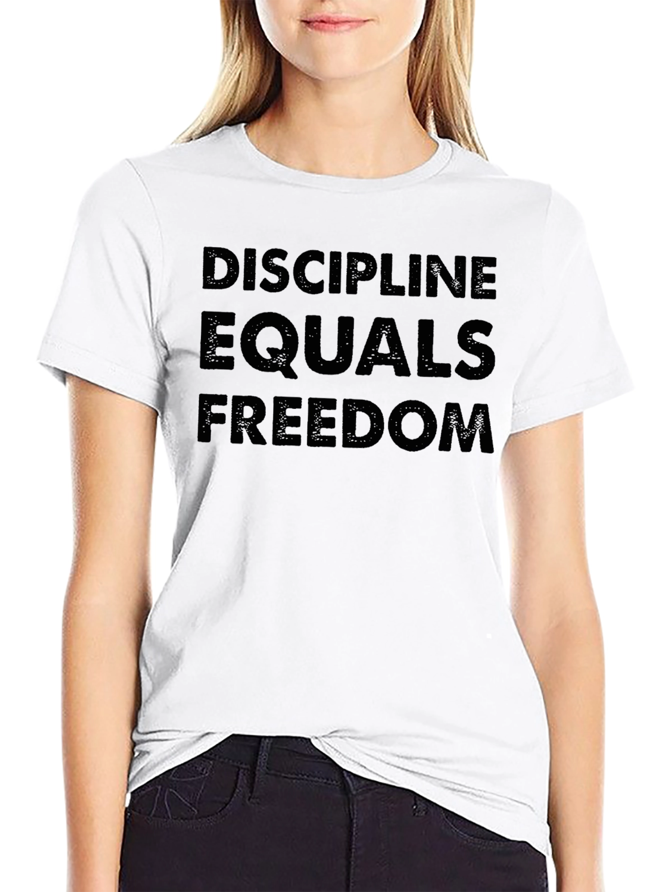 Black Discipline Equals Freedom Graphic T-Shirt view 9