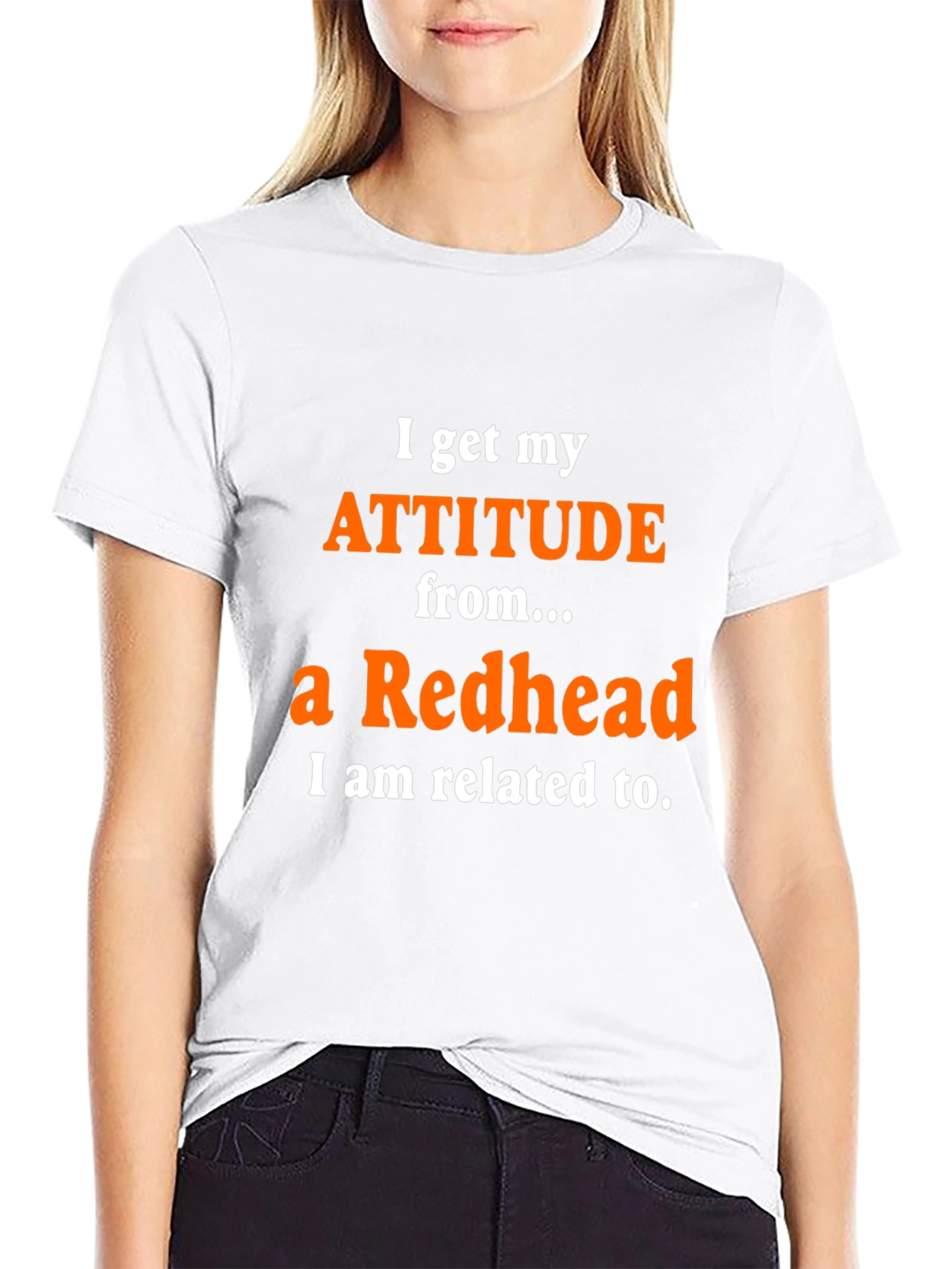 Black Attitude From a Redhead T-Shirt Funny Sarcastic Graphic Tee view 9
