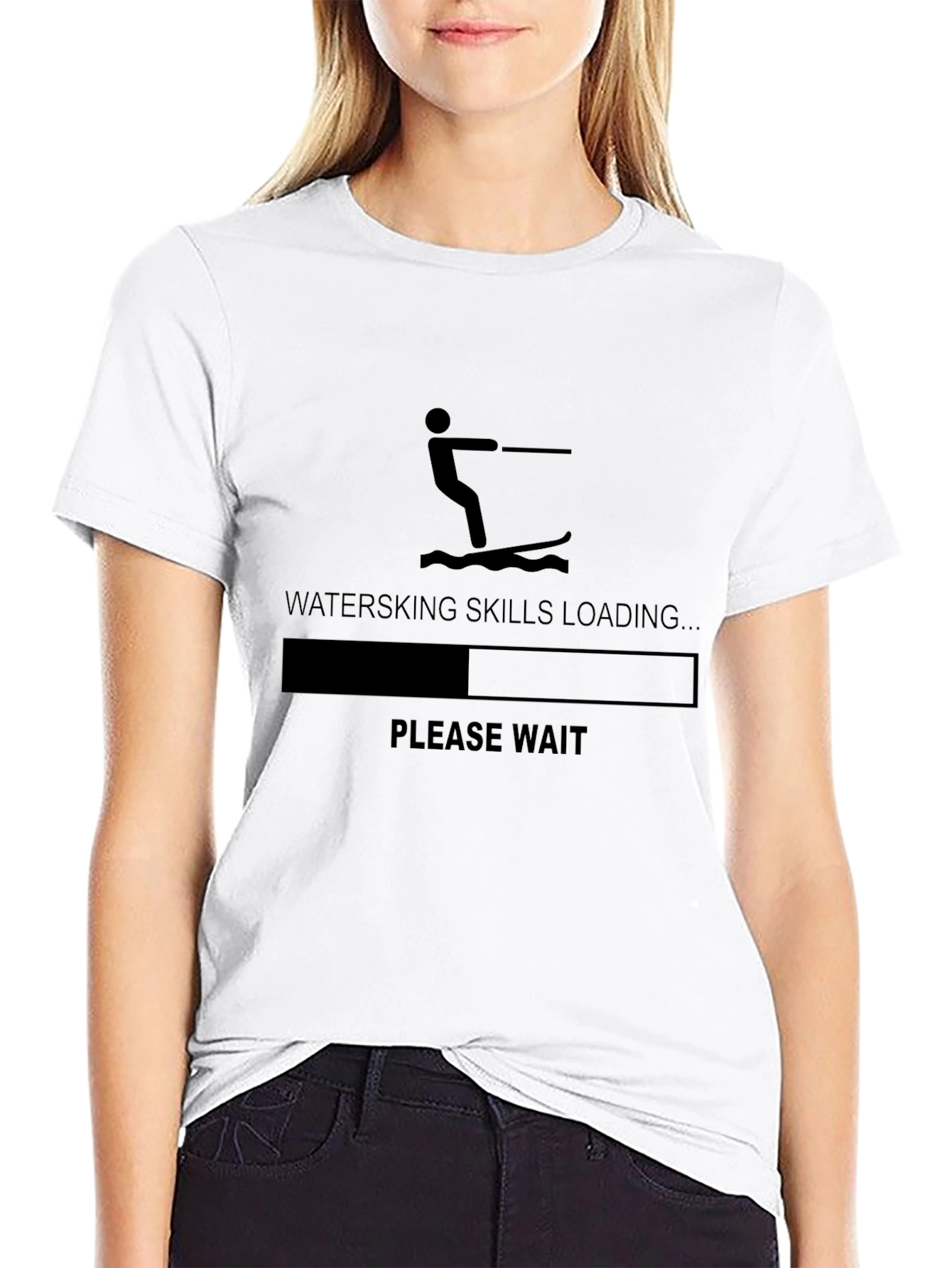 Black Waterski Skills Loading Graphic Tee view 9