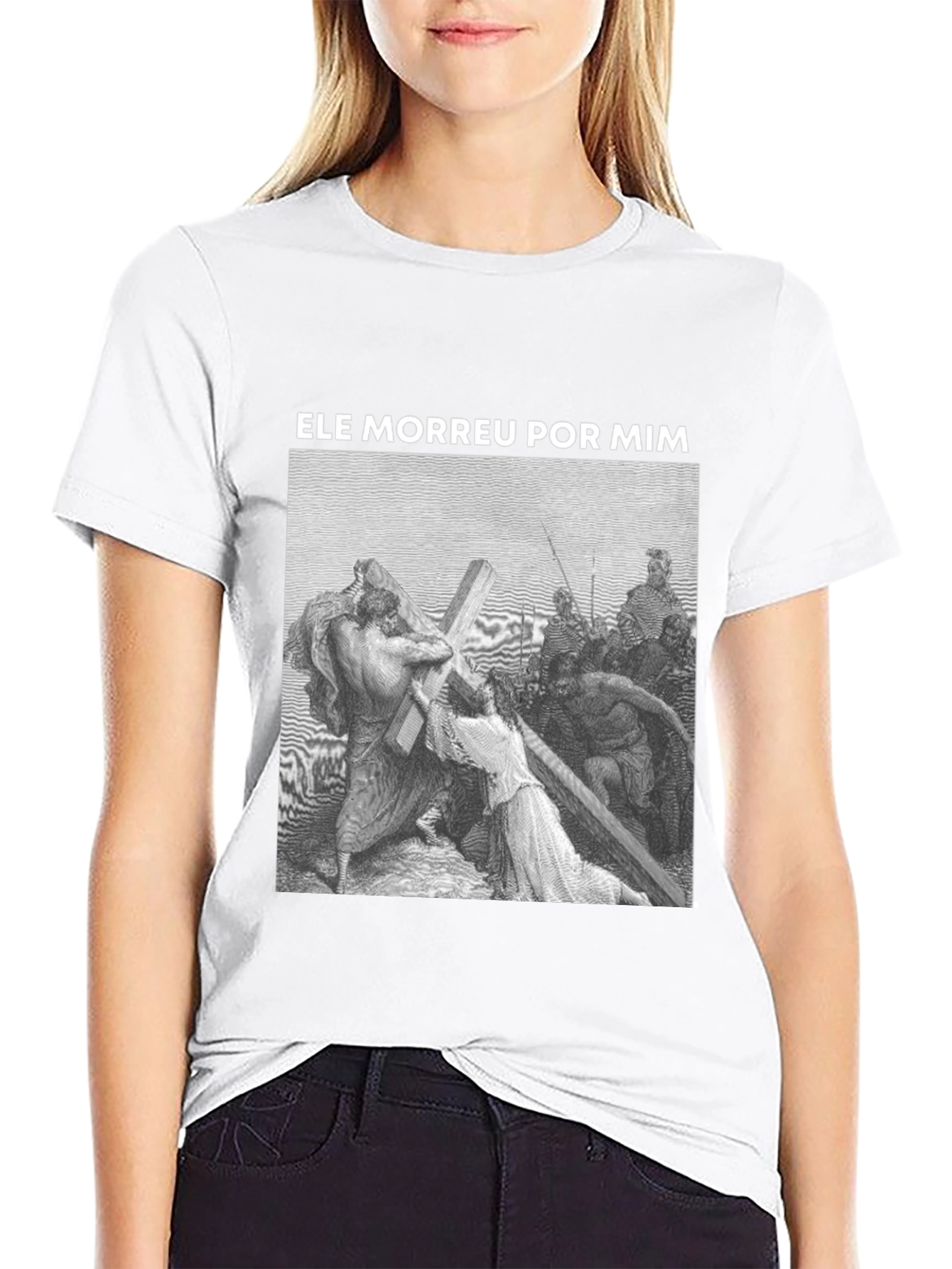 Black Religious Graphic Print T-Shirt - Black view 9