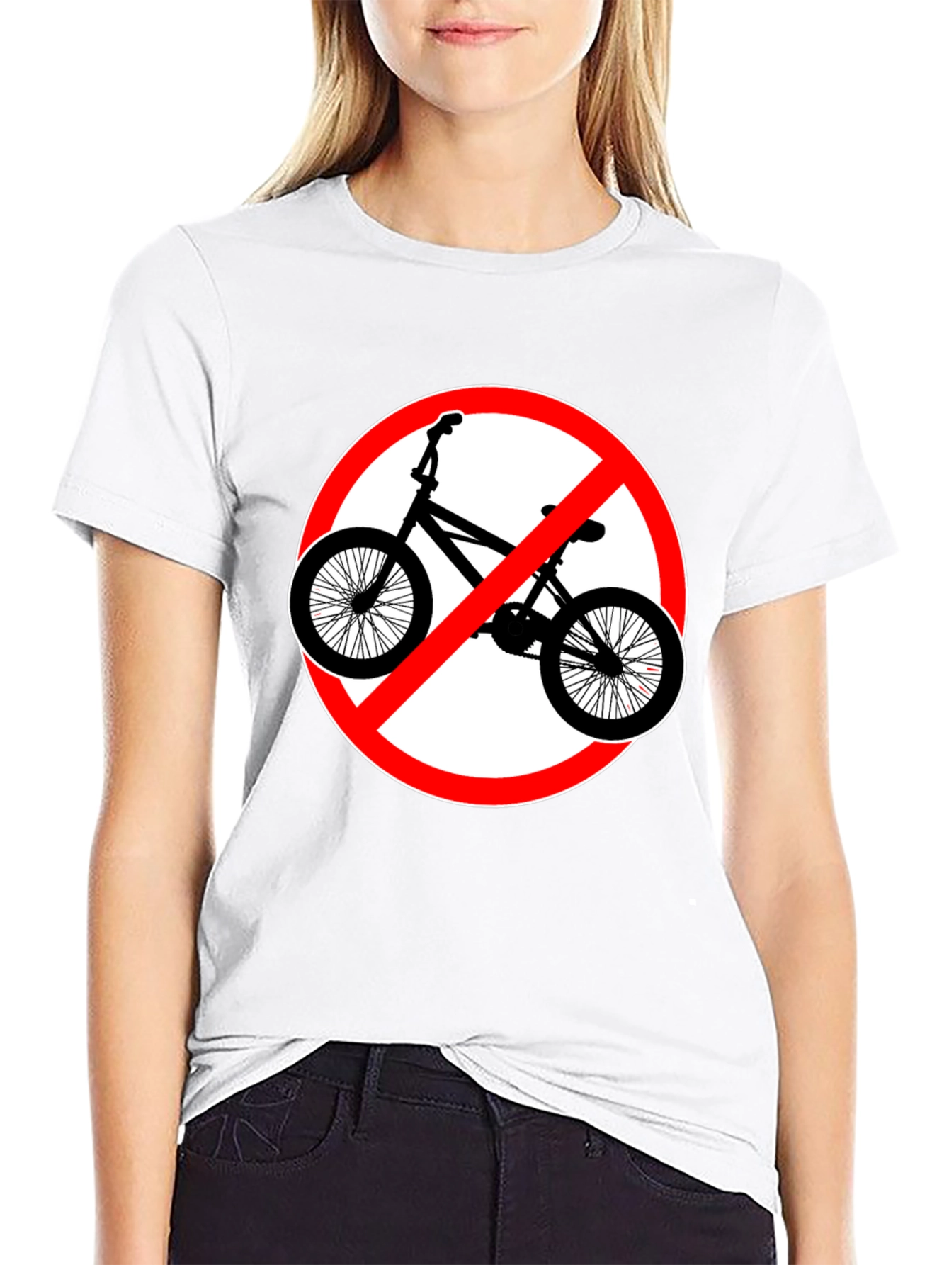 Black No Bikes Allowed Graphic Tee view 9