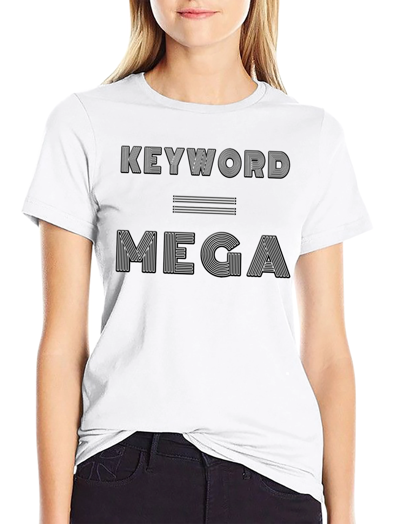 Black Keyword Equals Mega Graphic Tee - Black view 9