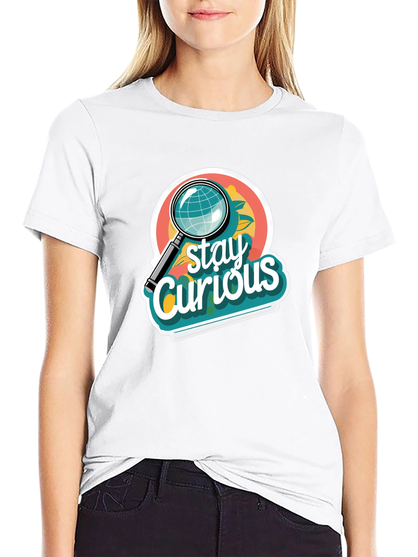 Black Stay Curious Graphic T-Shirt view 9