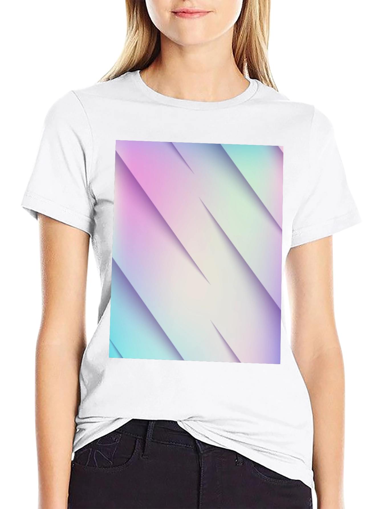 Black Modern Gradient T-Shirt - Stylish Geometric Design view 9