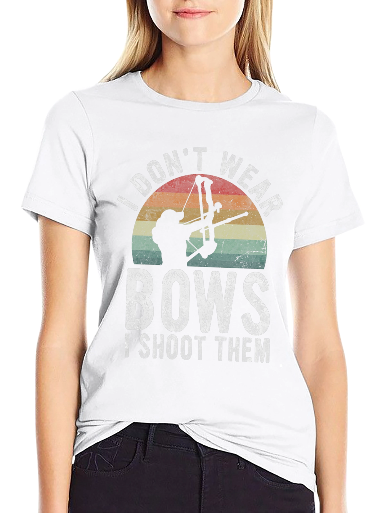 Black Archery T-Shirt - I Don't Wear Bows I Shoot Them view 9