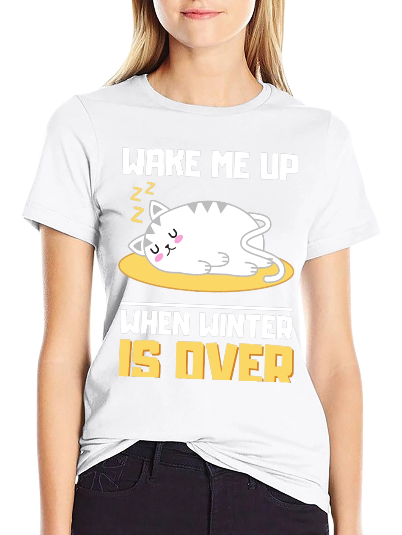Black Wake Me Up When Winter Is Over T-Shirt view 9