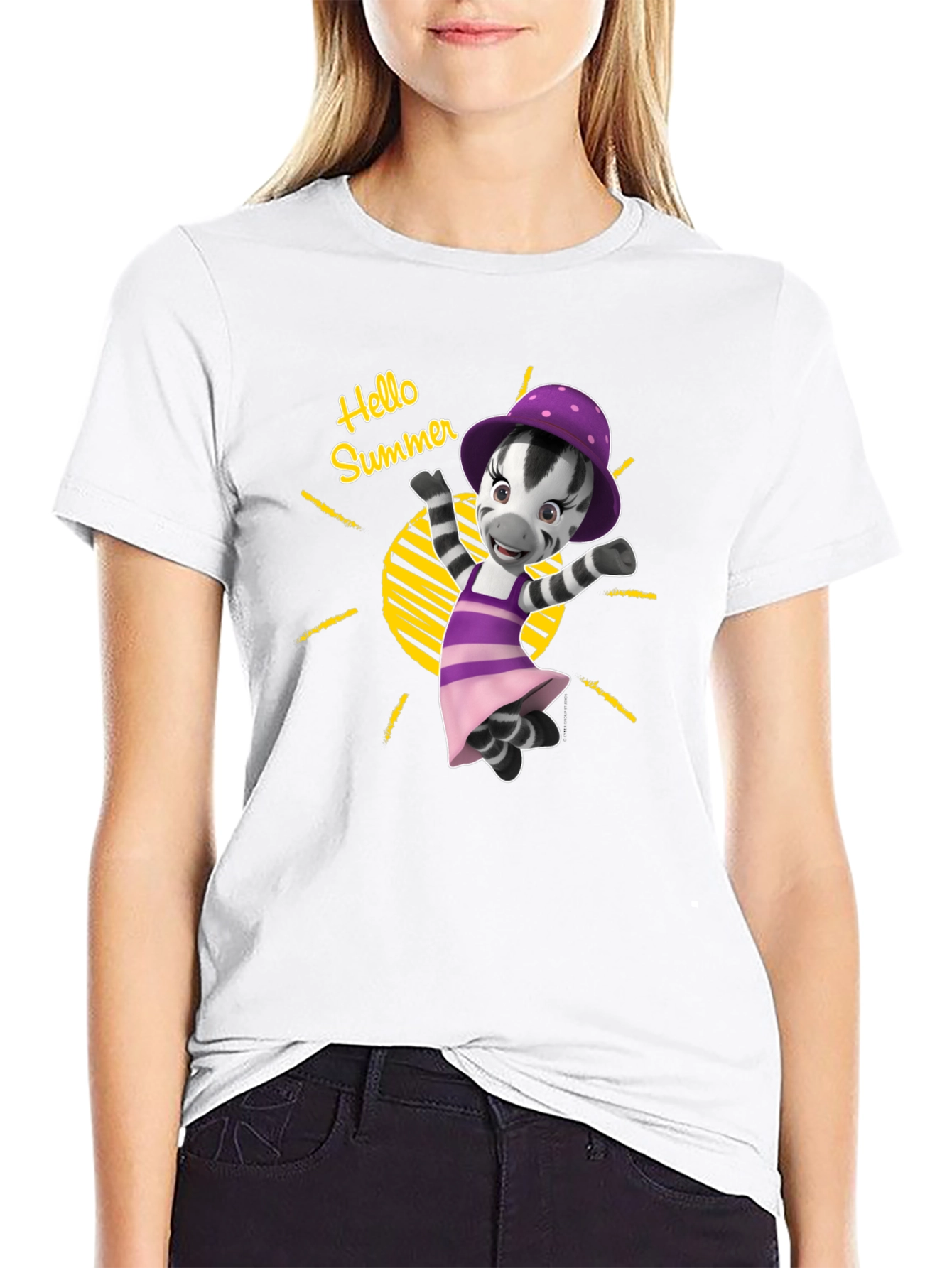 Black Hello Summer Zebra T-Shirt view 9