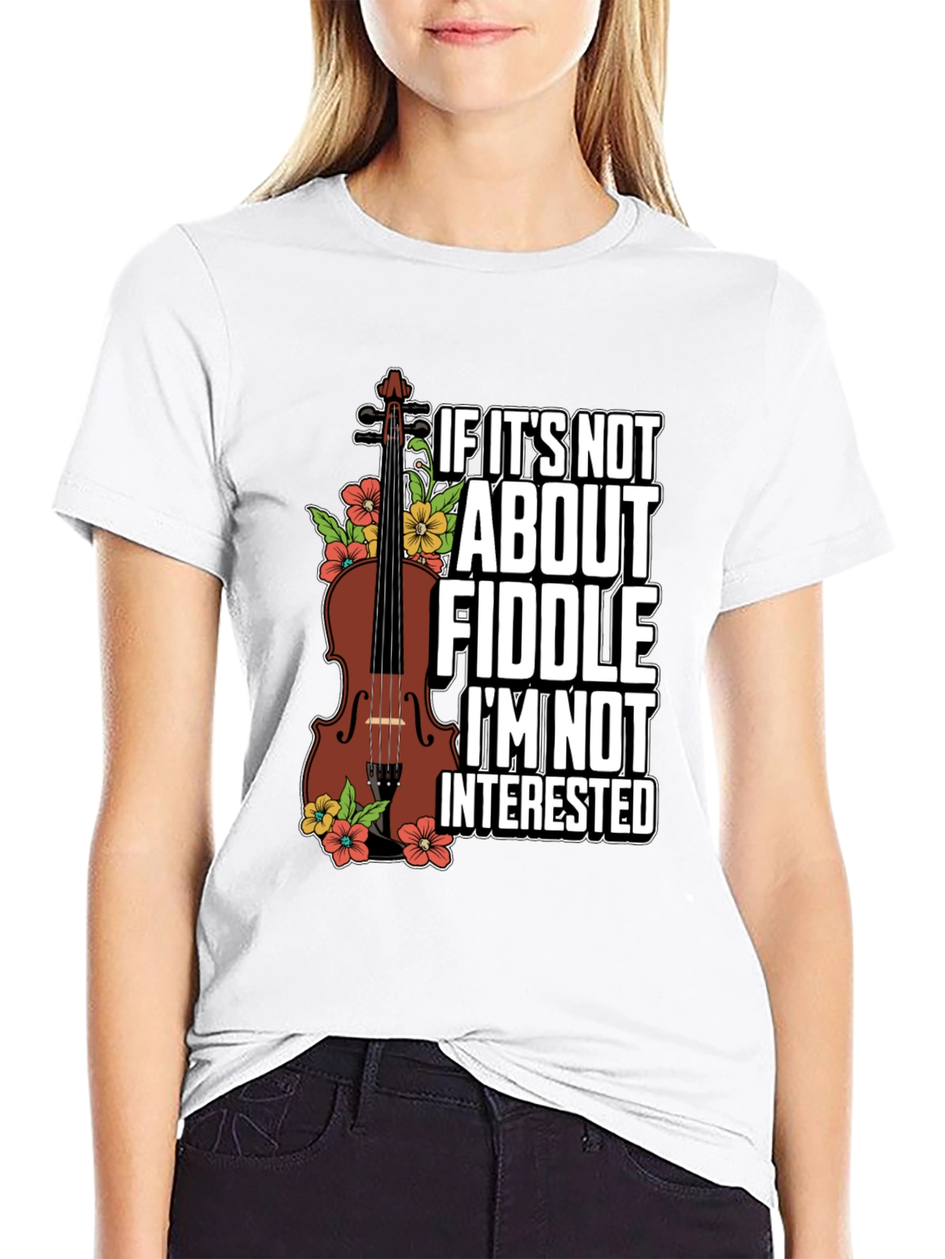 Black Fiddle Lover T-Shirt - If It's Not About Fiddle Tee view 9