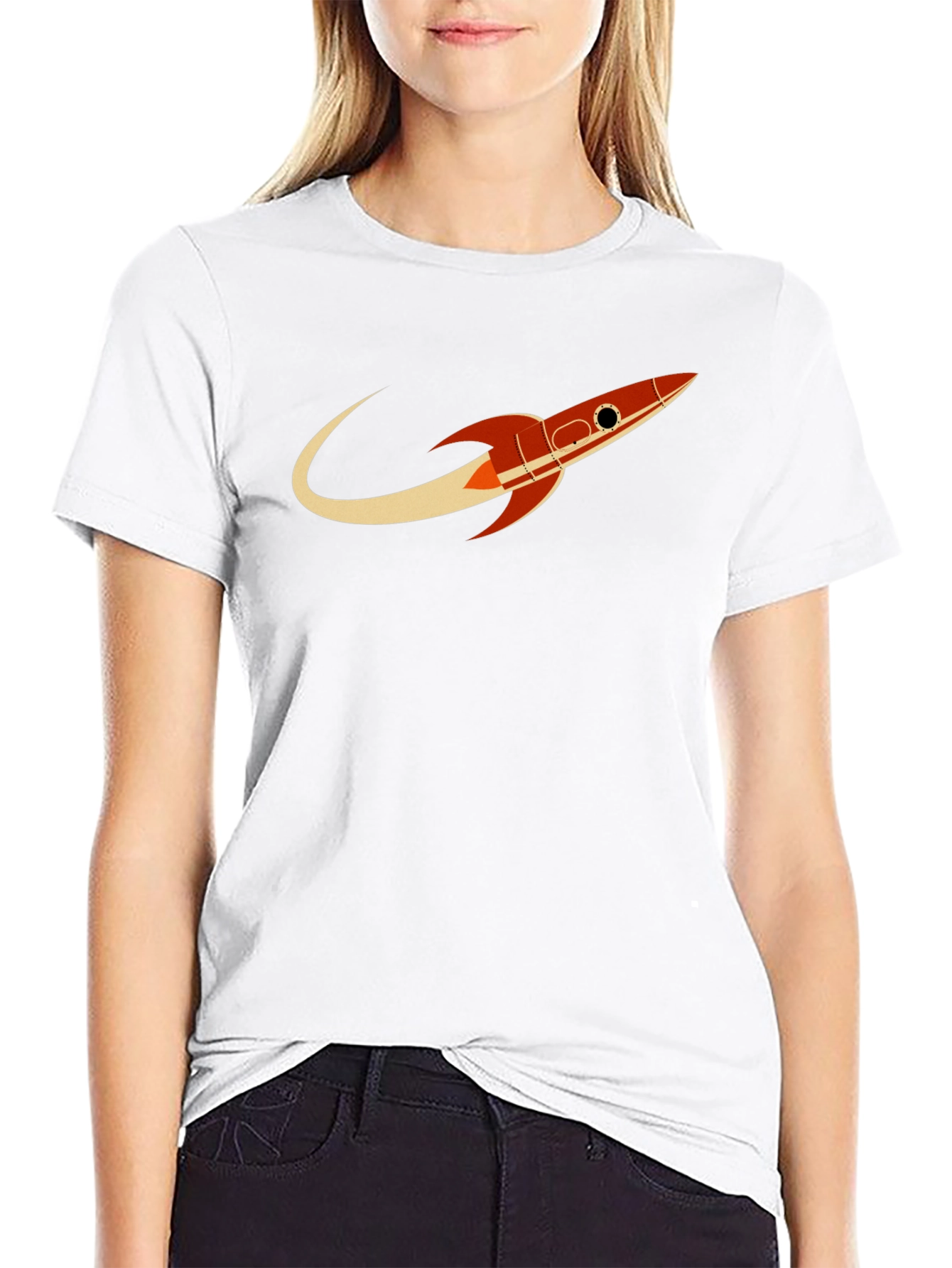 Black Retro Rocket Black T-Shirt - Blast Off in Style! view 9