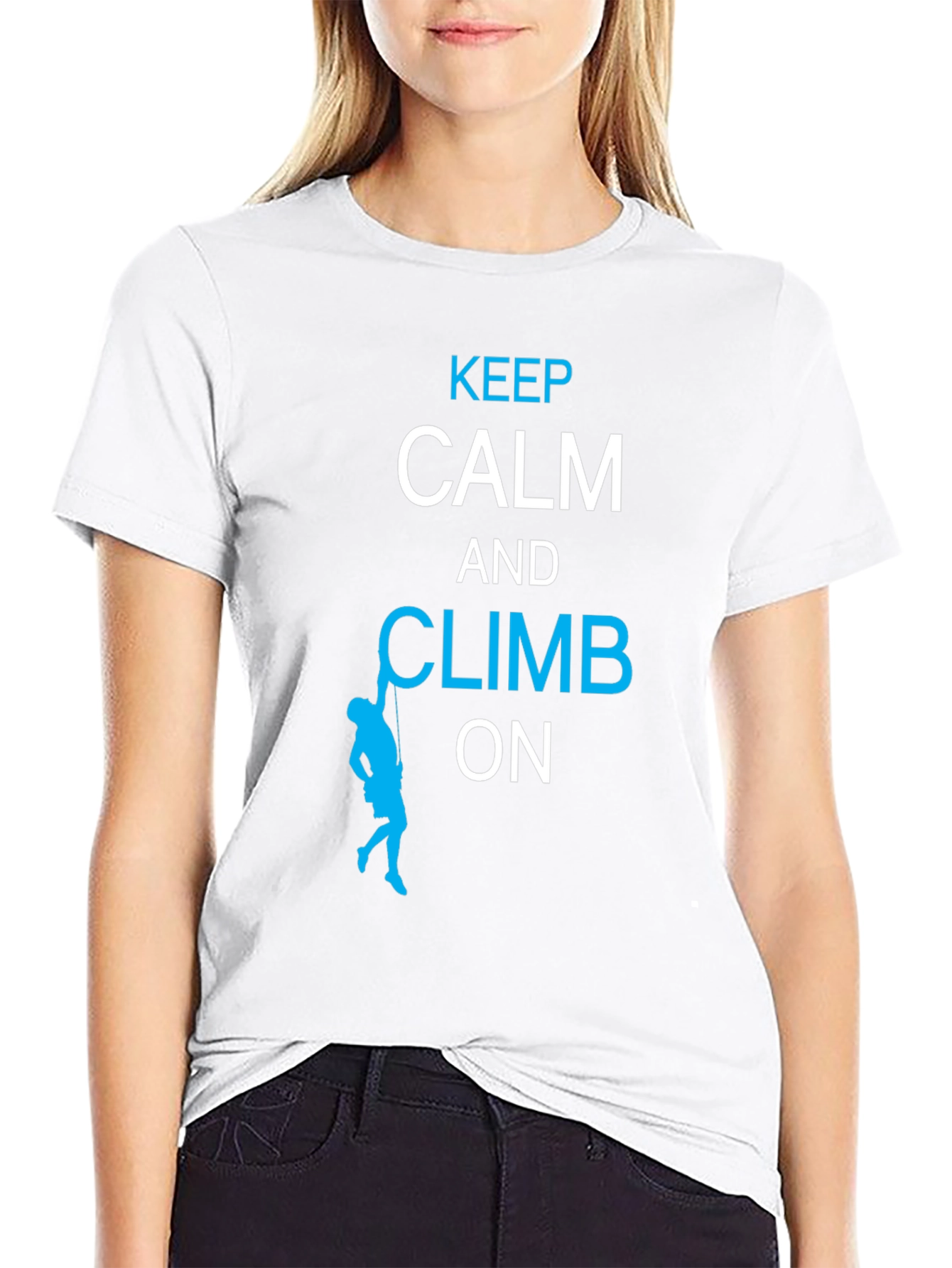 Black Keep Calm and Climb On T-Shirt view 9