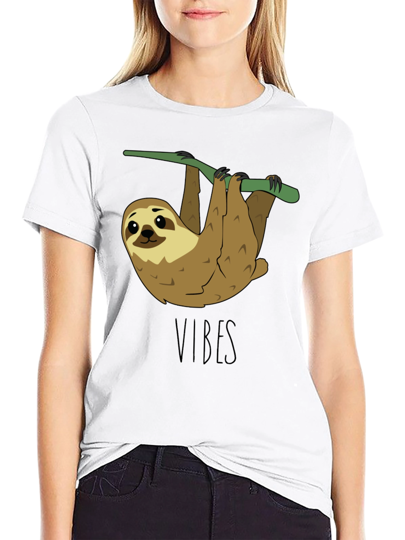 Black Sloth Vibes T-Shirt - Cute Animal Tee view 9
