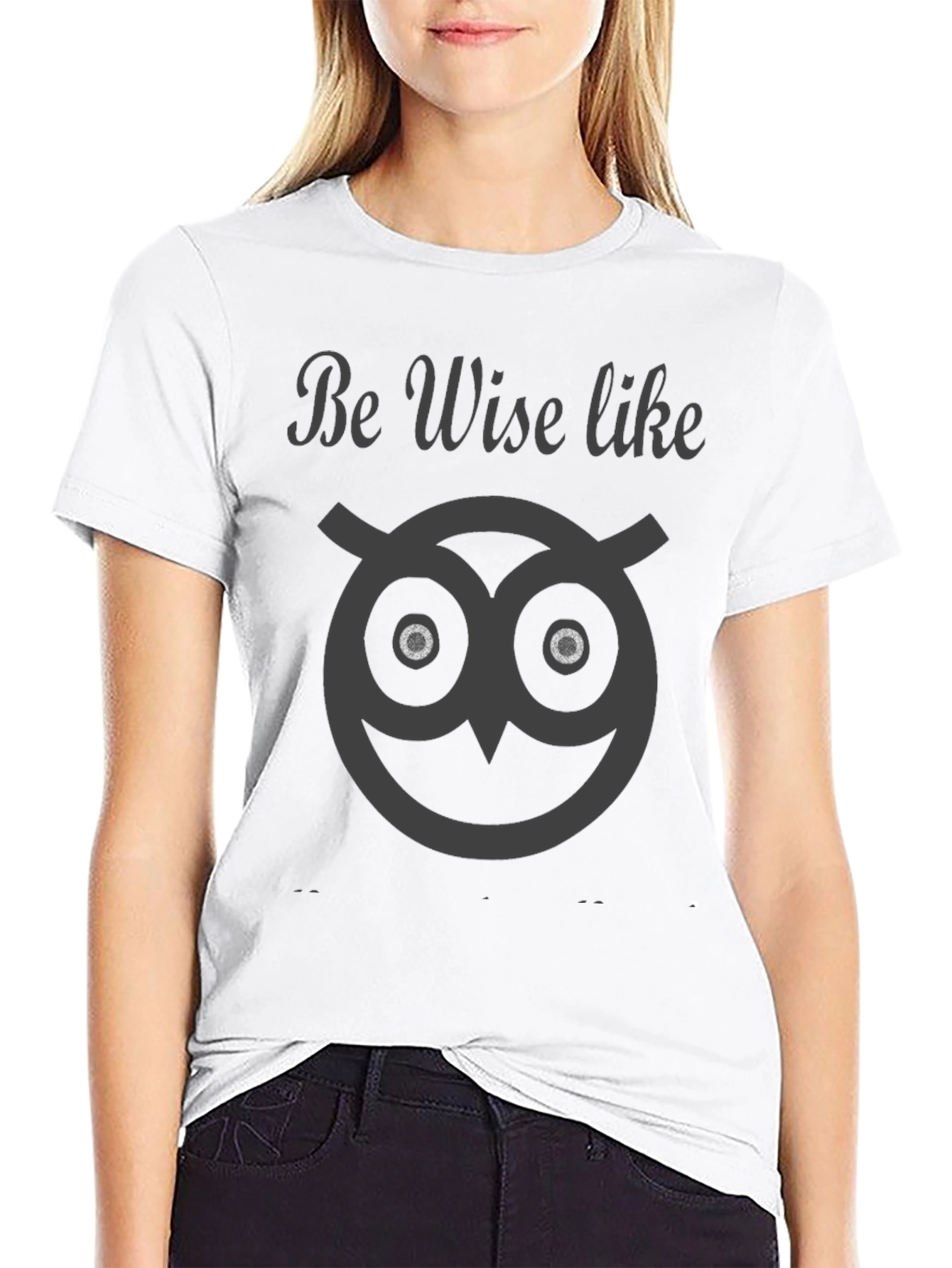 Black Be Wise Like Owl Graphic Tee - Stylish Comfort view 9