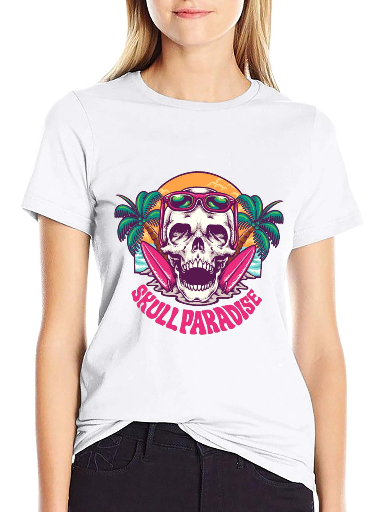 Black Skull Paradise T-Shirt - Beach Vibes view 9