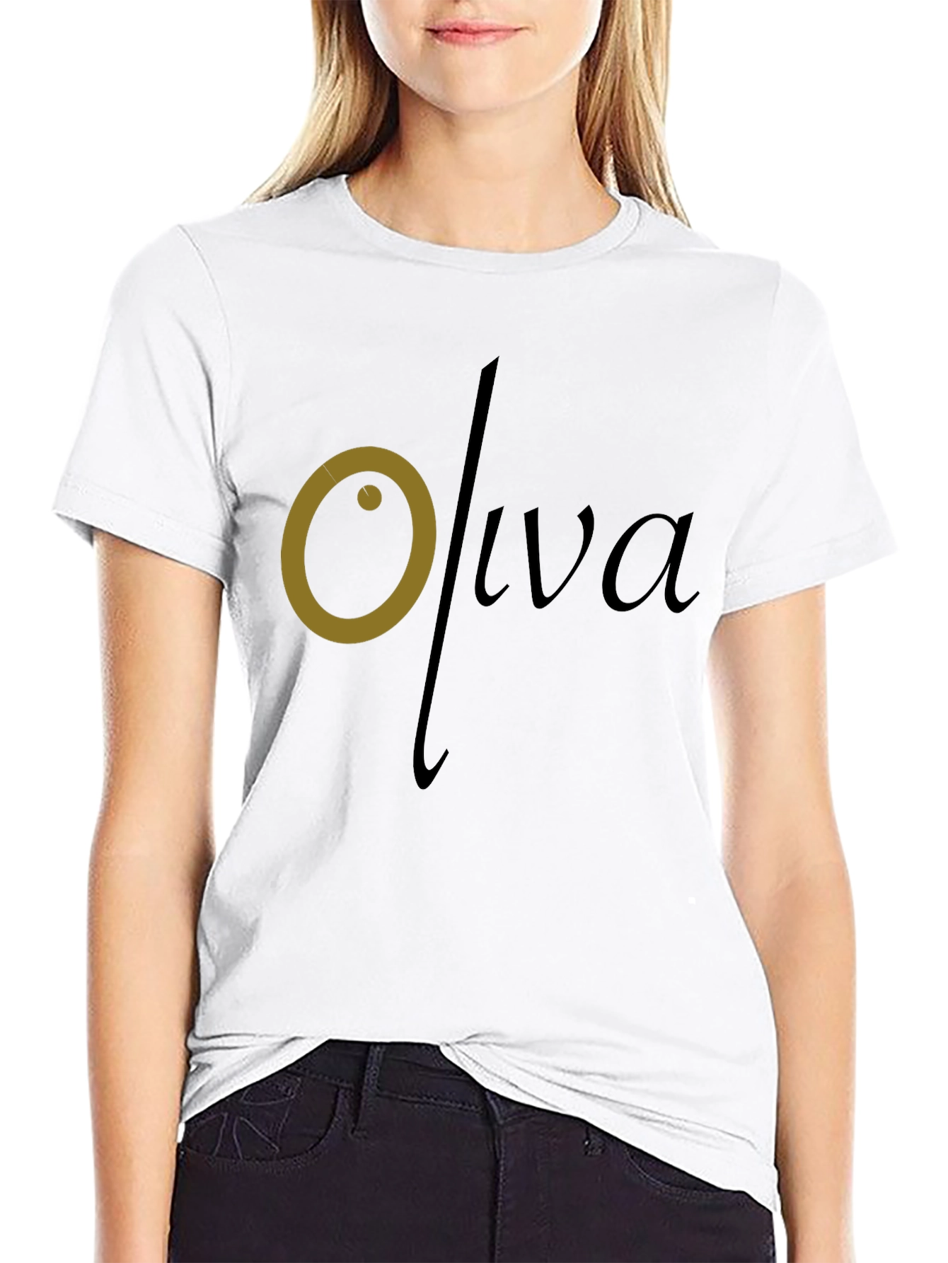 Black Oliva Graphic Tee - Stylish & Comfortable Black T-Shirt view 9