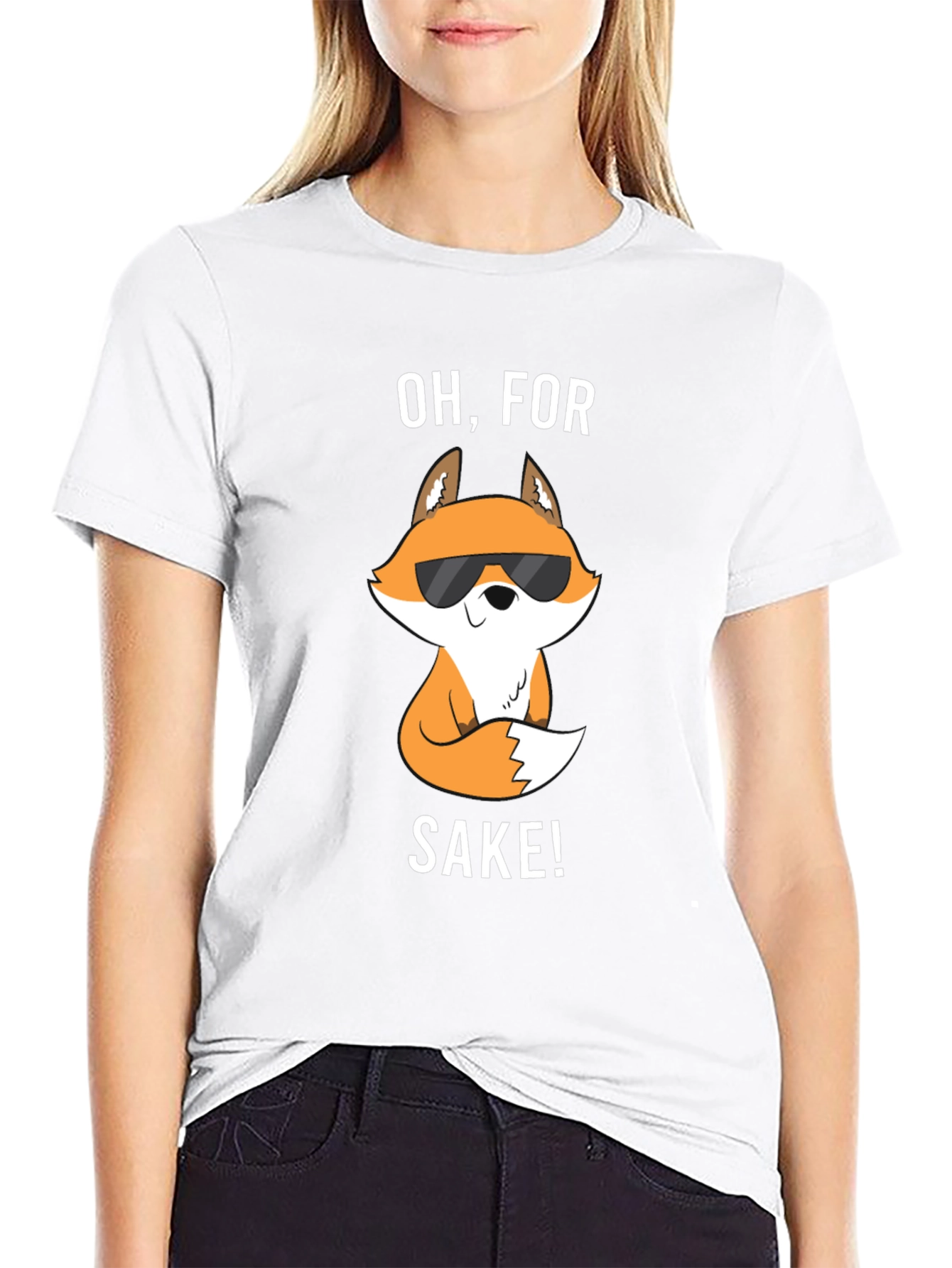 Black Funny Fox T-Shirt - Oh, For Fox Sake! view 9