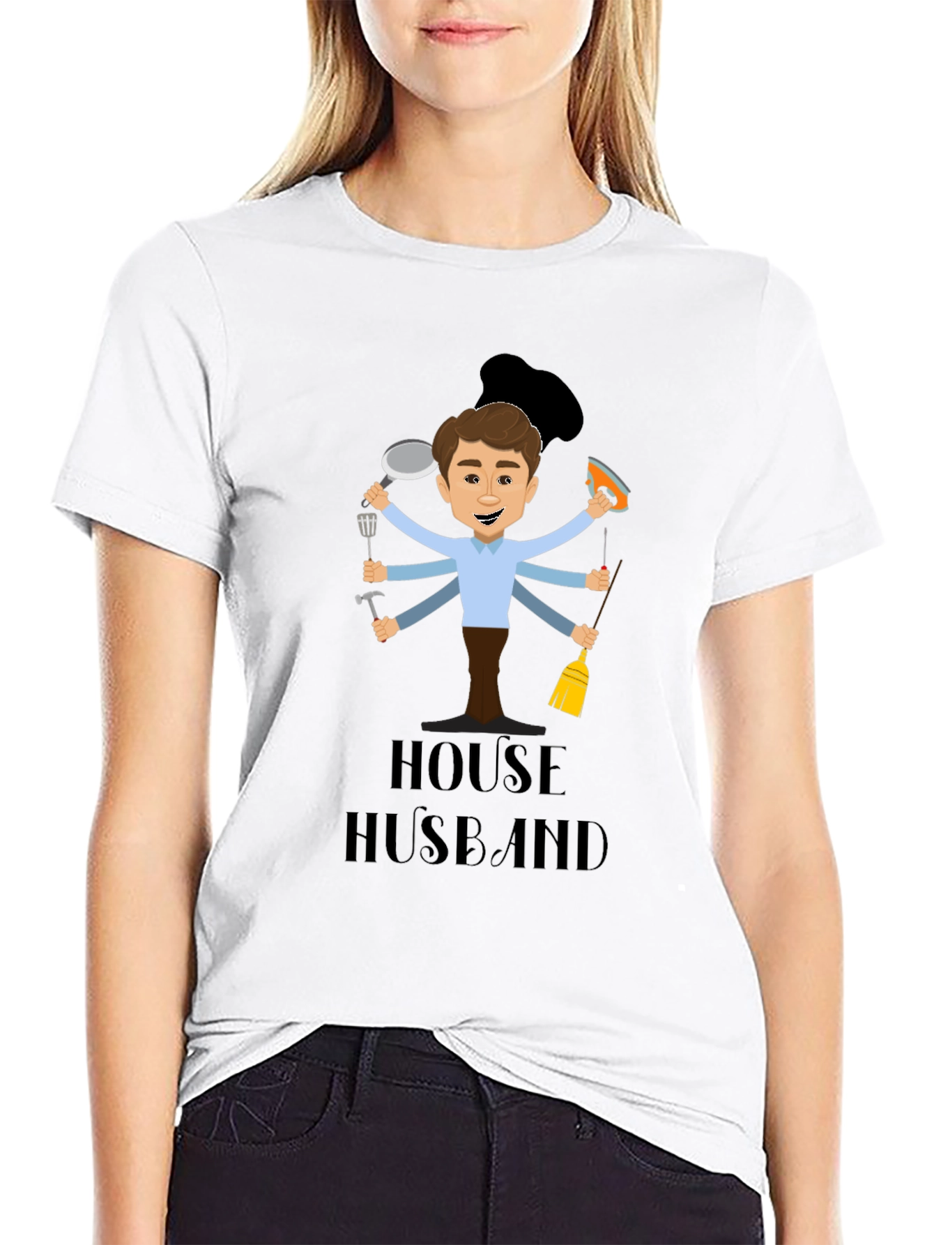 Black House Husband Graphic Tee - Multi-Tasking Dad view 9