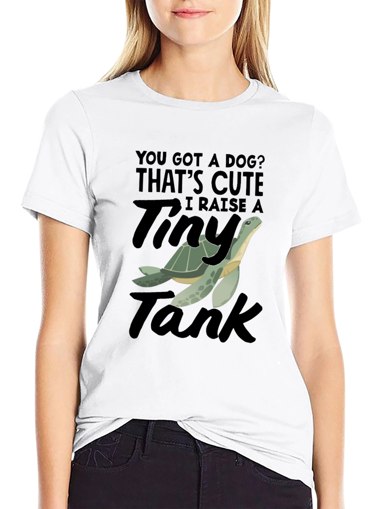 Black Tiny Tank Turtle Graphic Tee - Unisex view 9