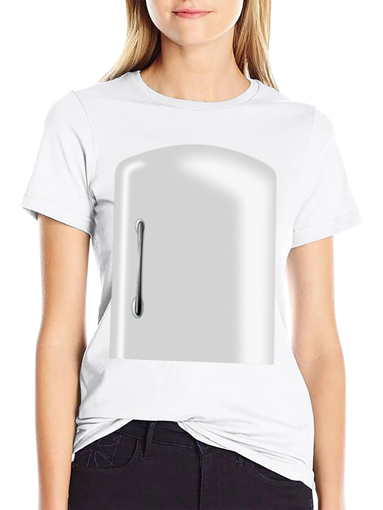 Black Novelty Refrigerator Door Graphic T-Shirt view 9