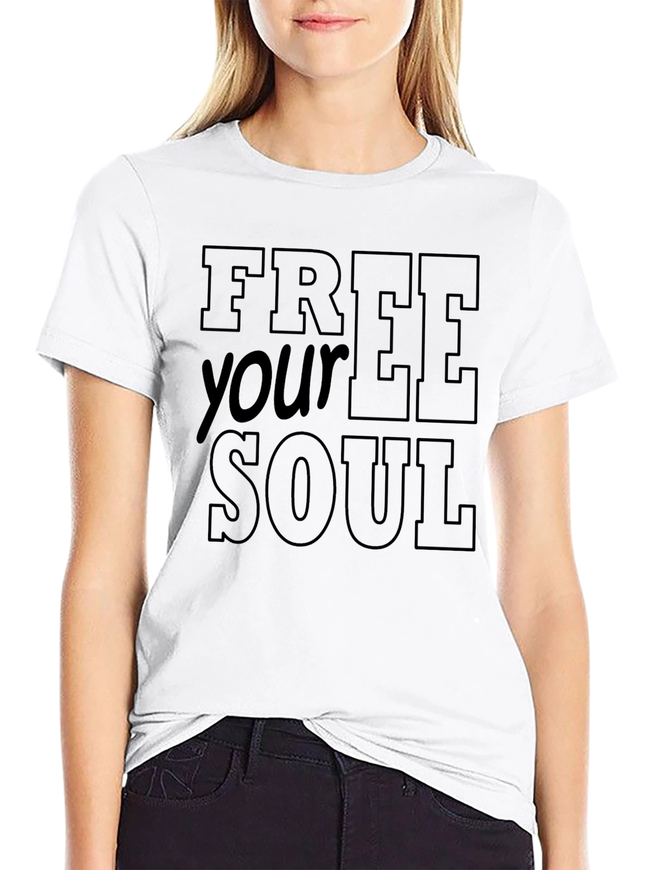 Black Free Your Soul Graphic T-Shirt view 9