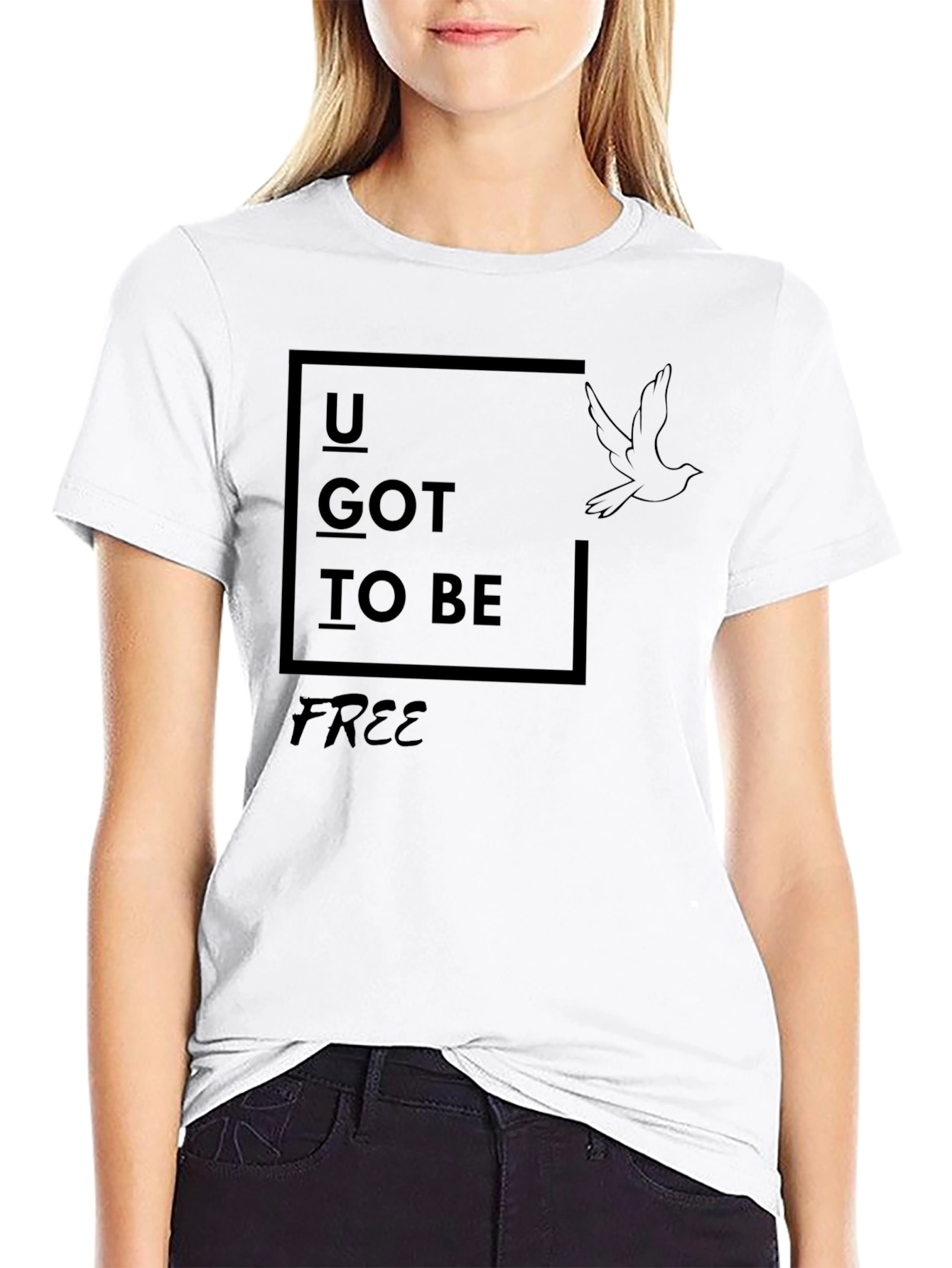 Black U Got To Be Free T-Shirt view 9