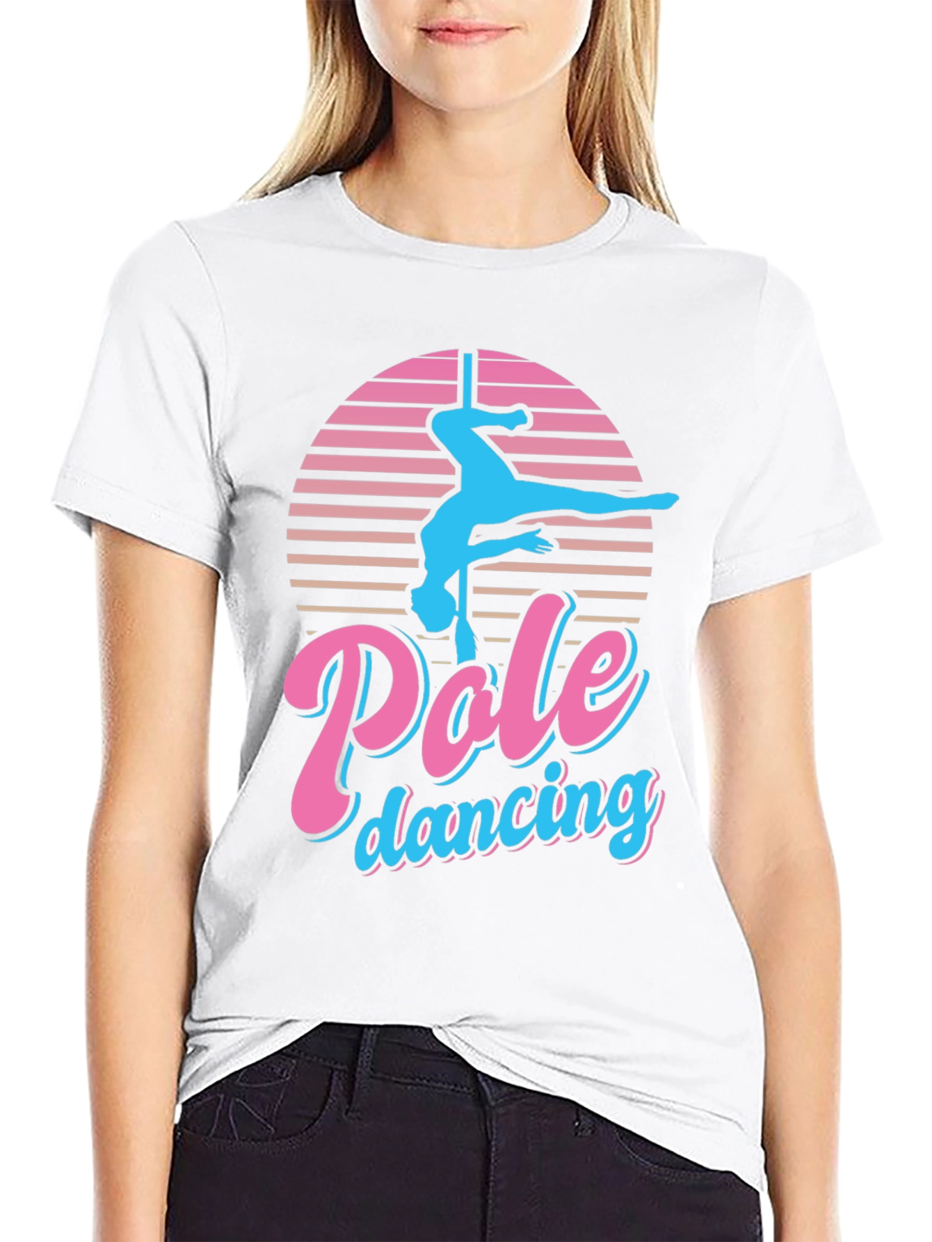 Black Retro Pole Dancing Graphic T-Shirt view 9