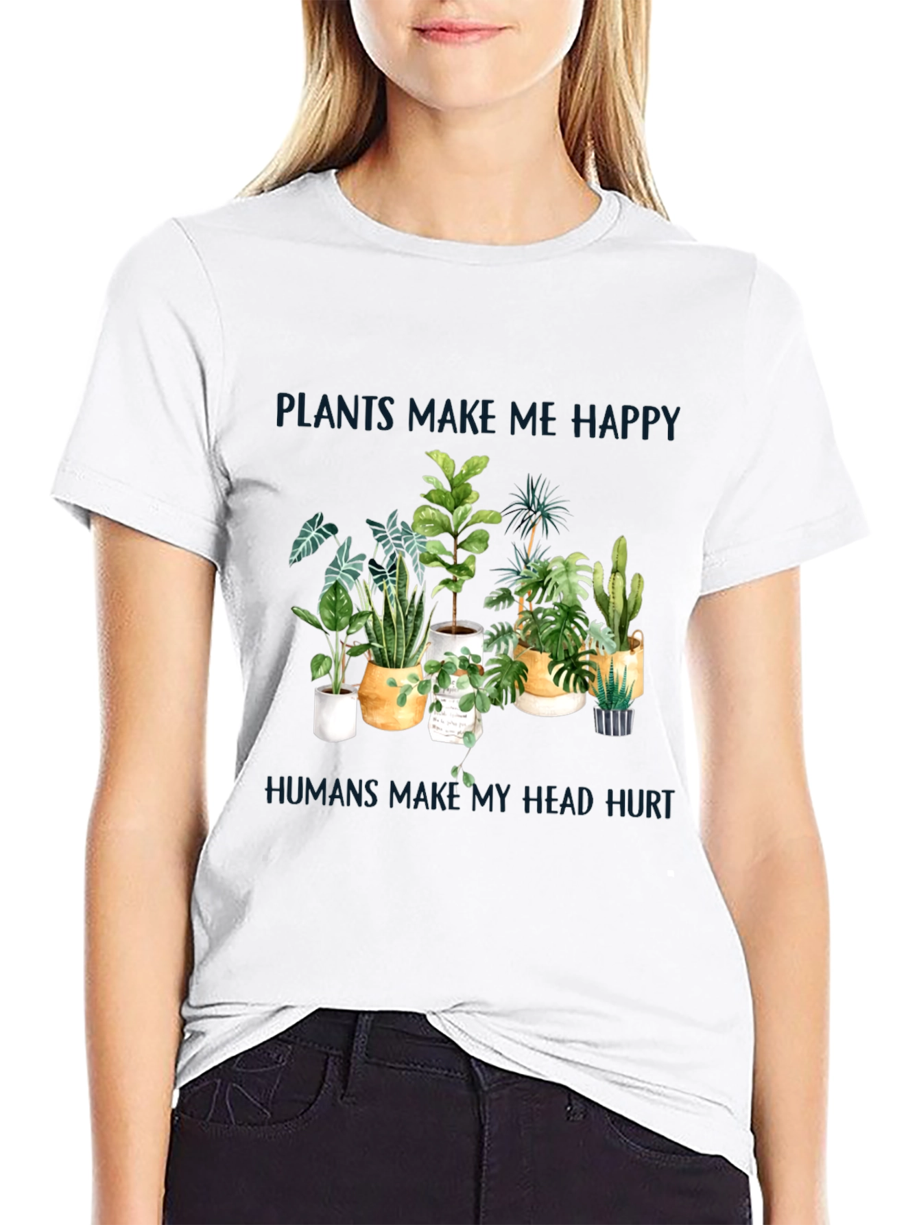 Black Plants Make Me Happy T-Shirt view 9