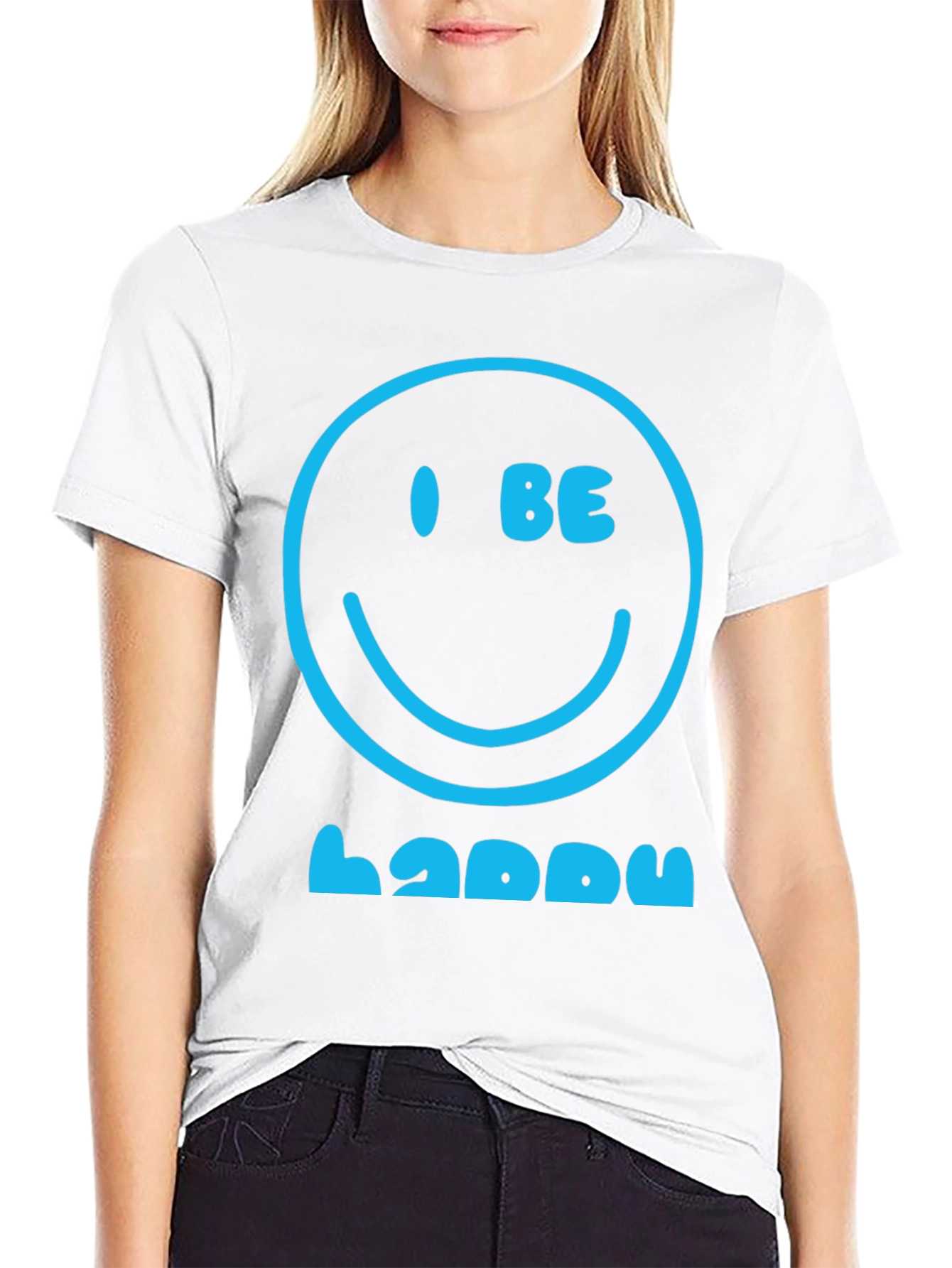 Black I Be Happy Graphic Tee - Positive Vibes T-Shirt view 9